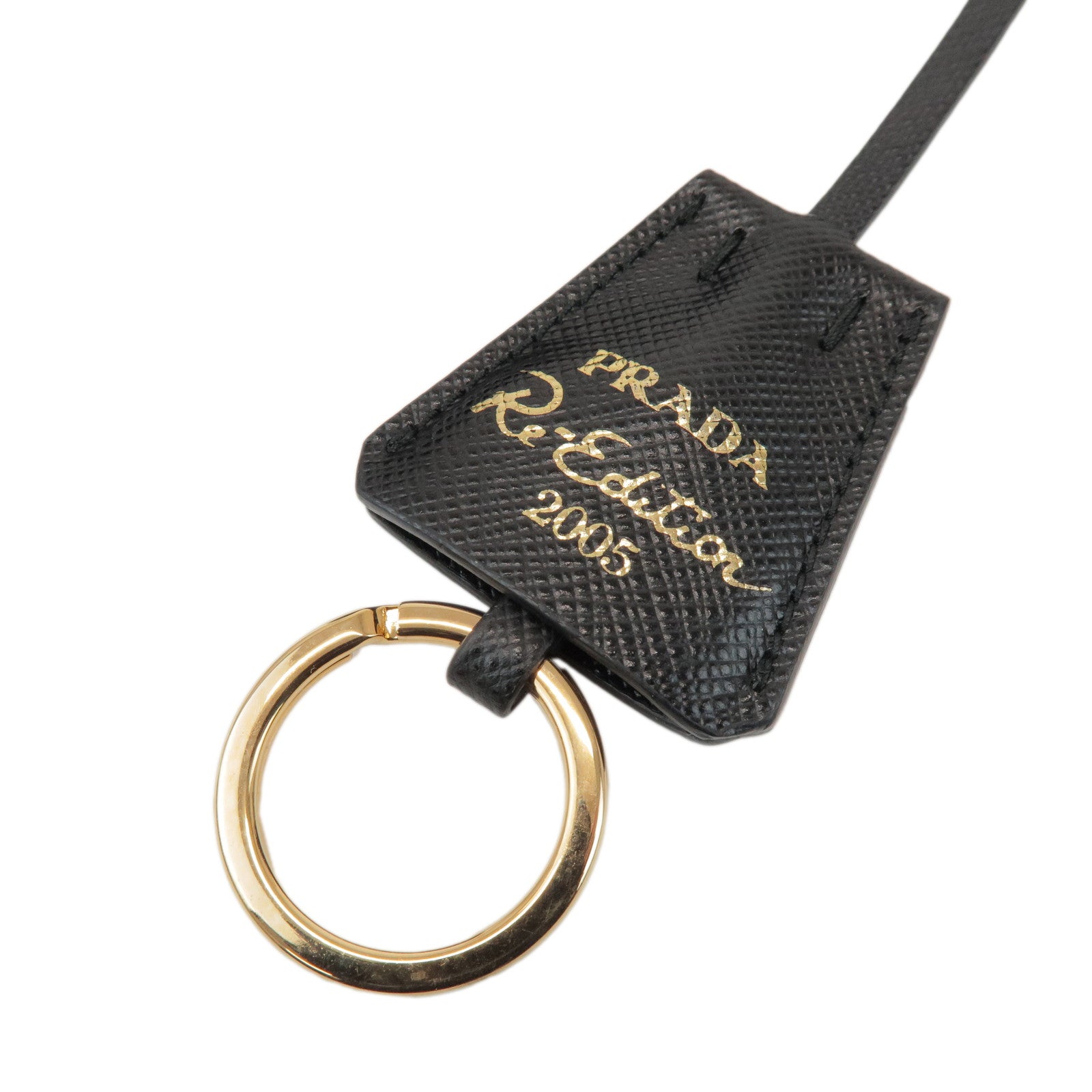 PRADA Triangle Logo Saffiano Leather 2Way Shoulder Bag Black 1BH204