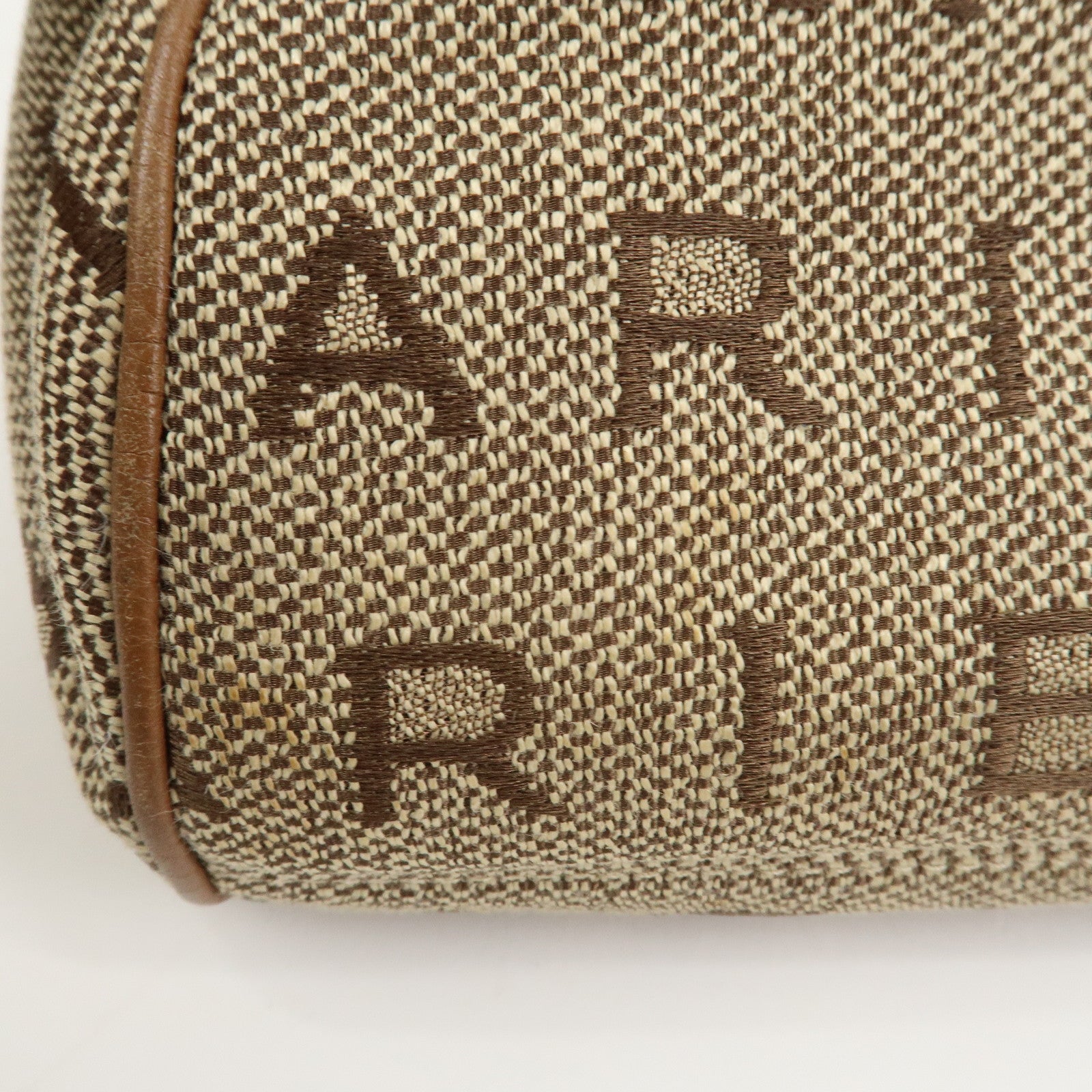 BVLGARI Logo Mania Jacquard Leather Hand Bag Tote Bag Beige