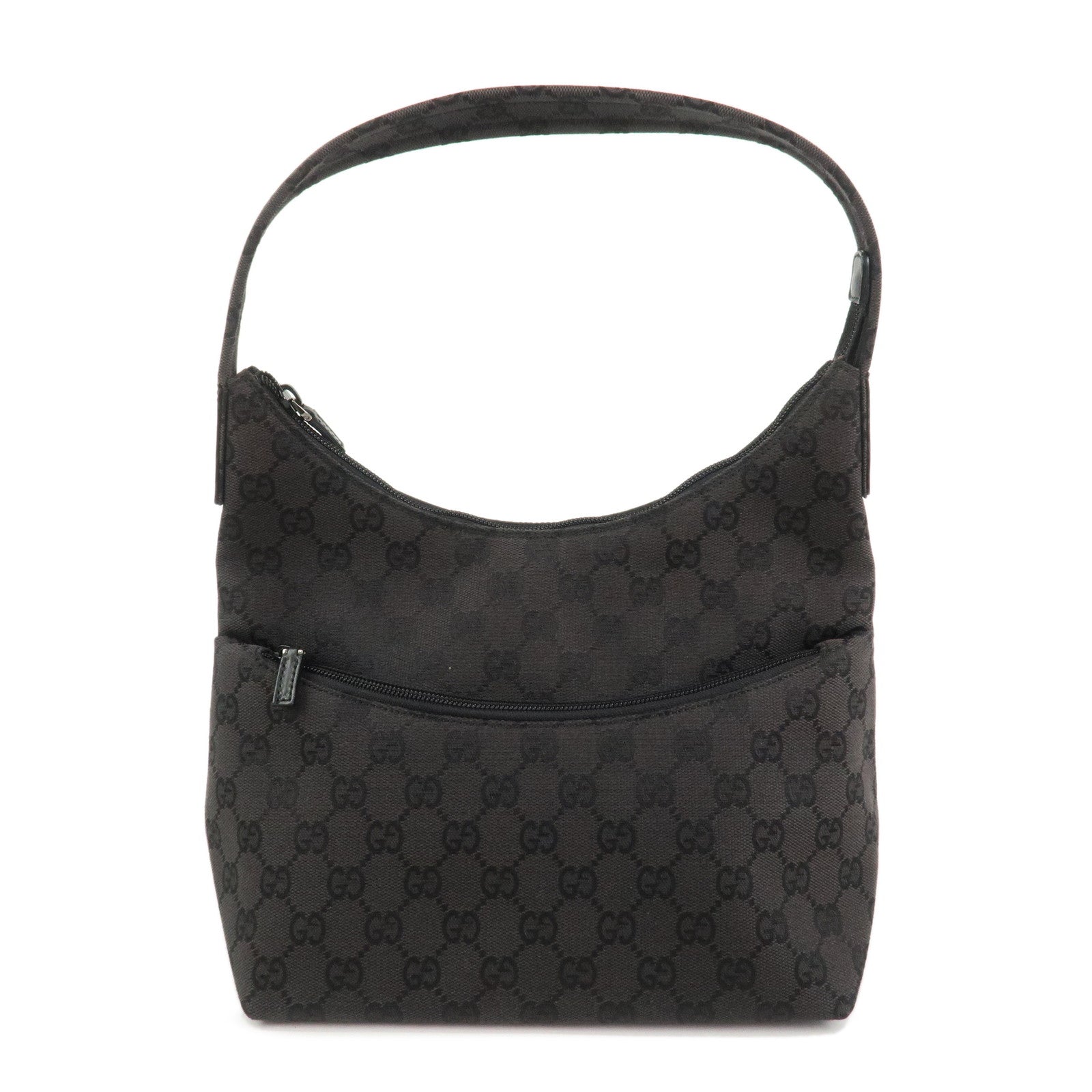 GUCCI GG Canvas Leather Shoulder Bag Hand Bag Brown 001・3386