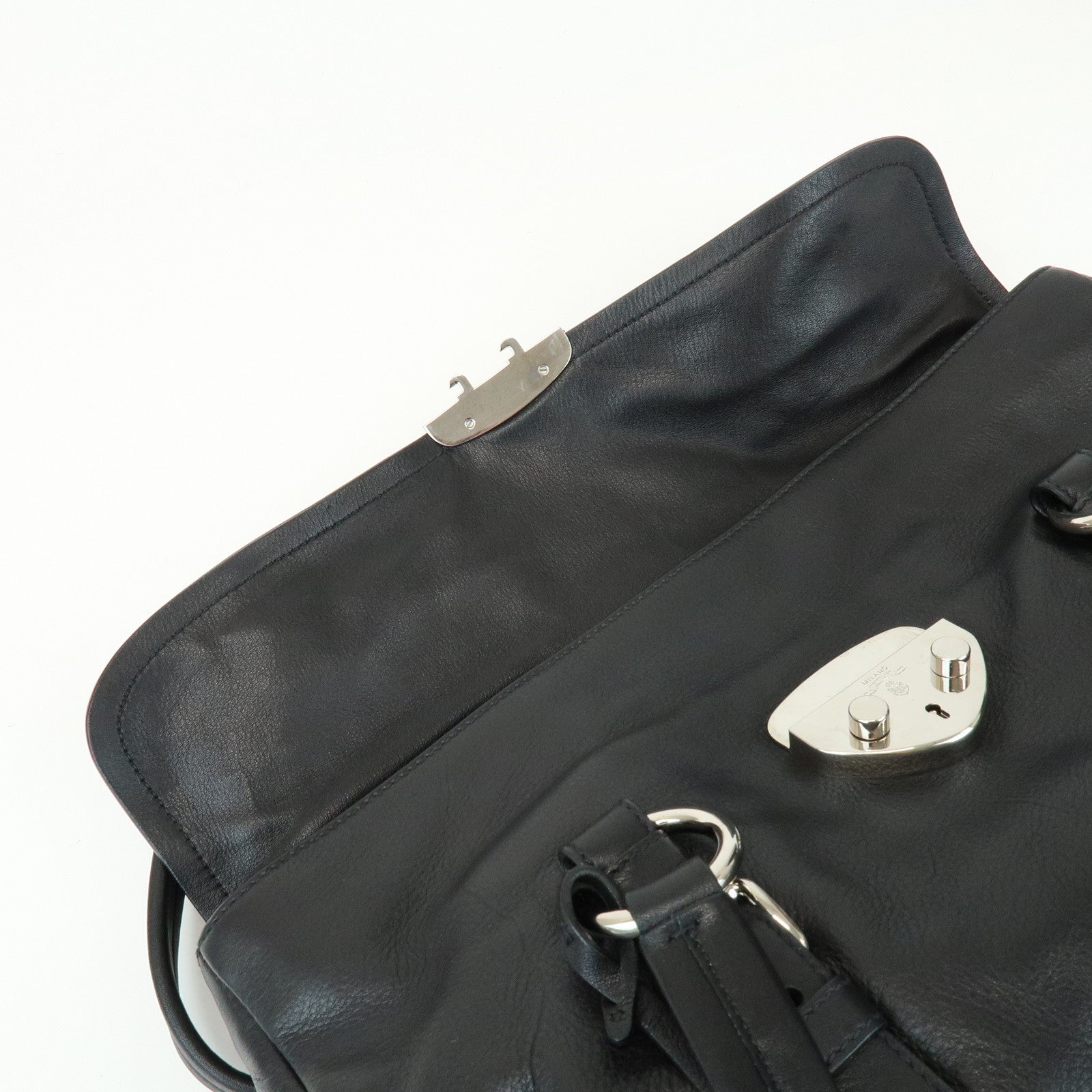 PRADA Calf Leather Shoulder Bag Black BR4479