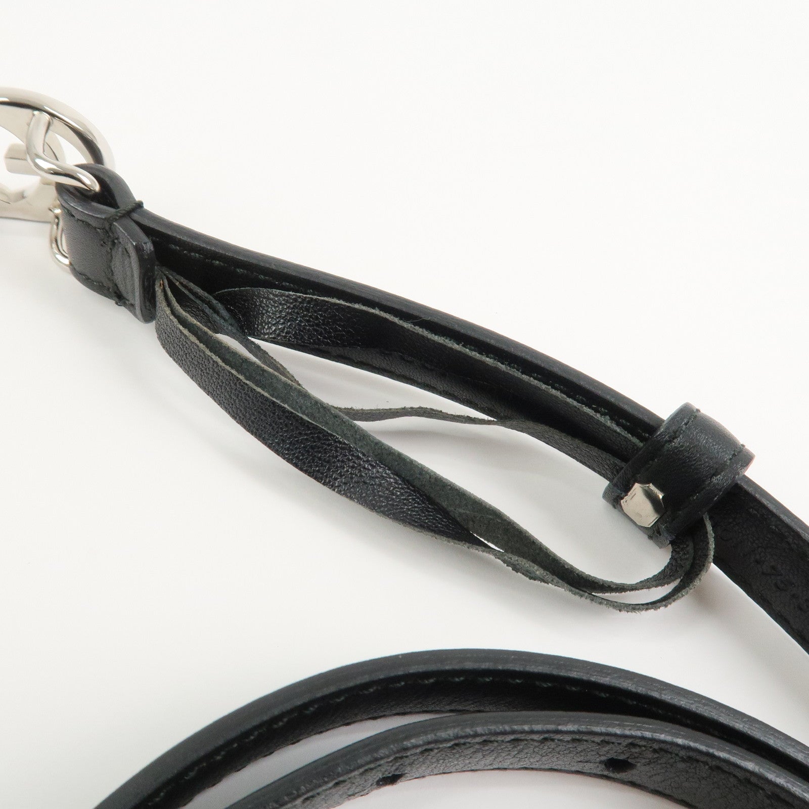 GUCCI Interlocking G Leather Belt Black Silver 69-79cm 214351