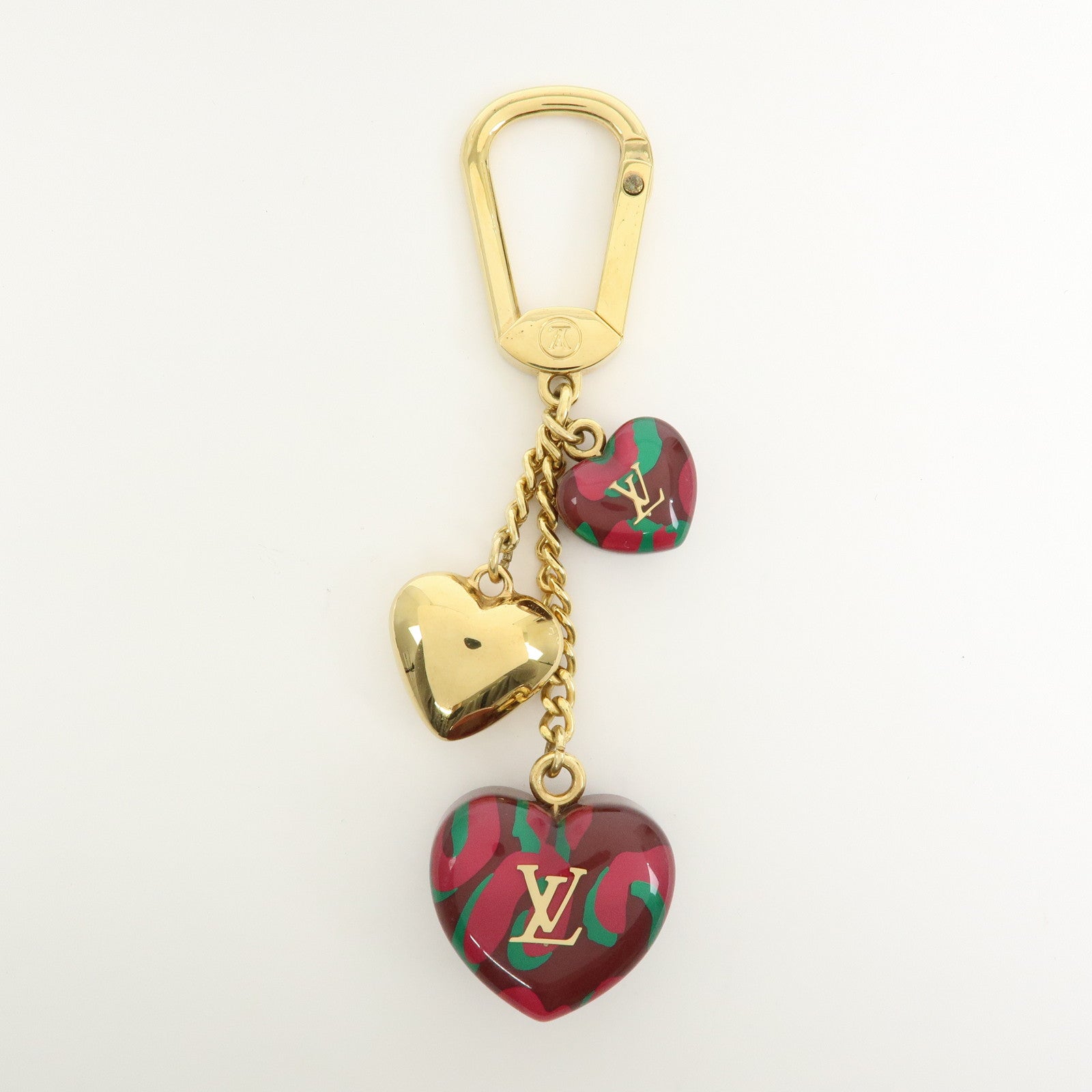 Louis Vuitton Porte Cles Leopard Metal Key Charm Rouge Fauviste