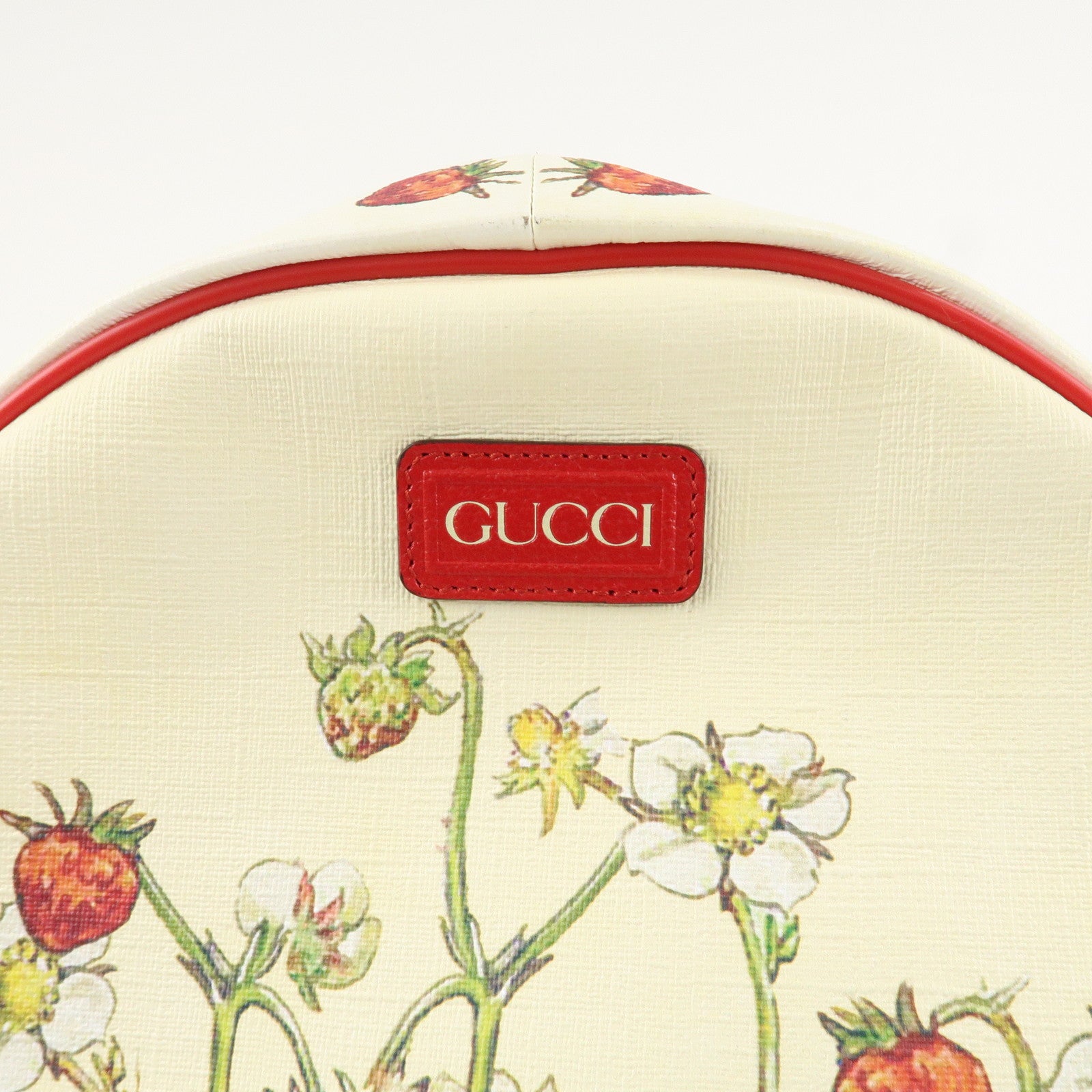 GUCCI Children's PVC Leather Back Pack Beige Red 433578 Used