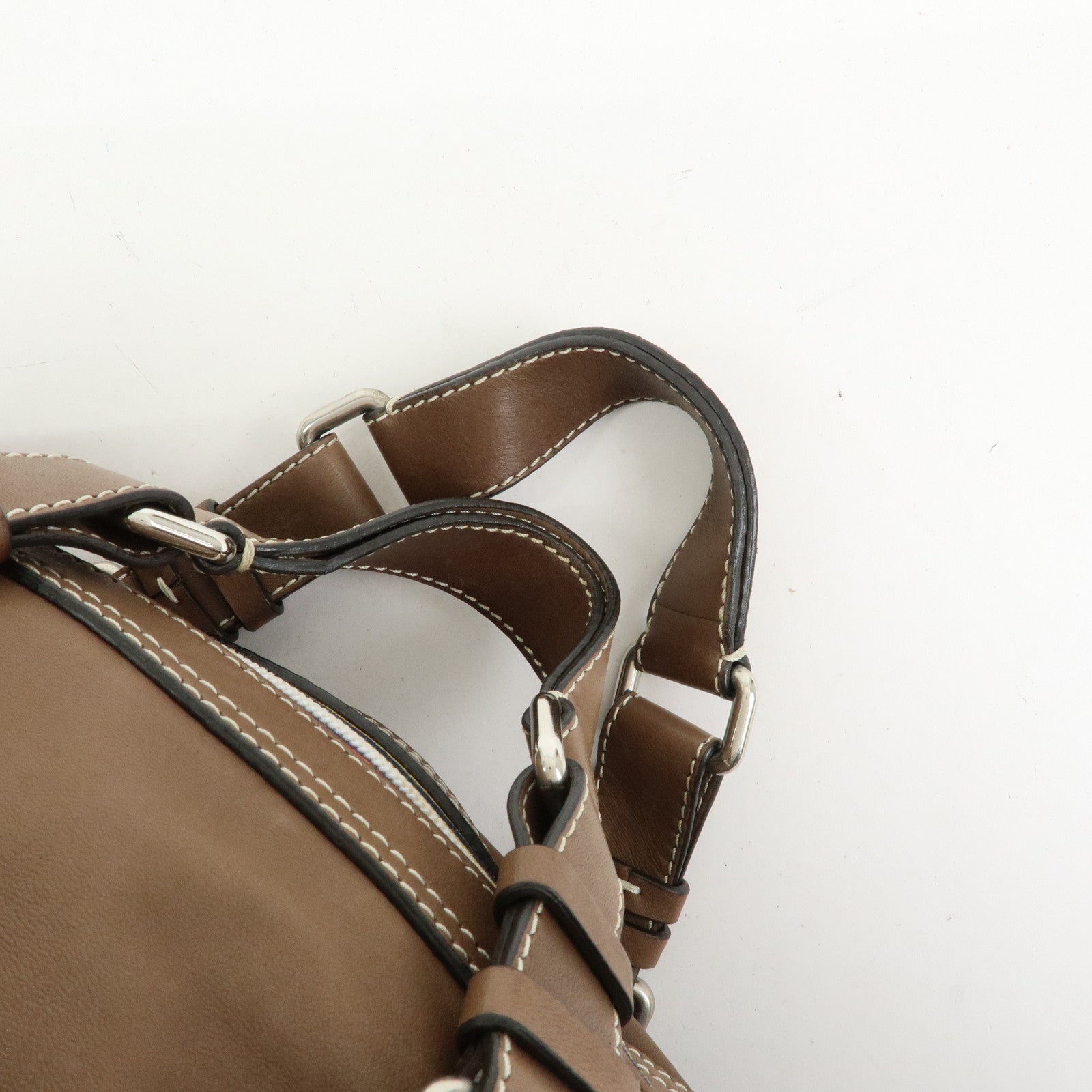 Chloe Patsy Leather Boston Bag Shoulder Bag Hand Bag Brown