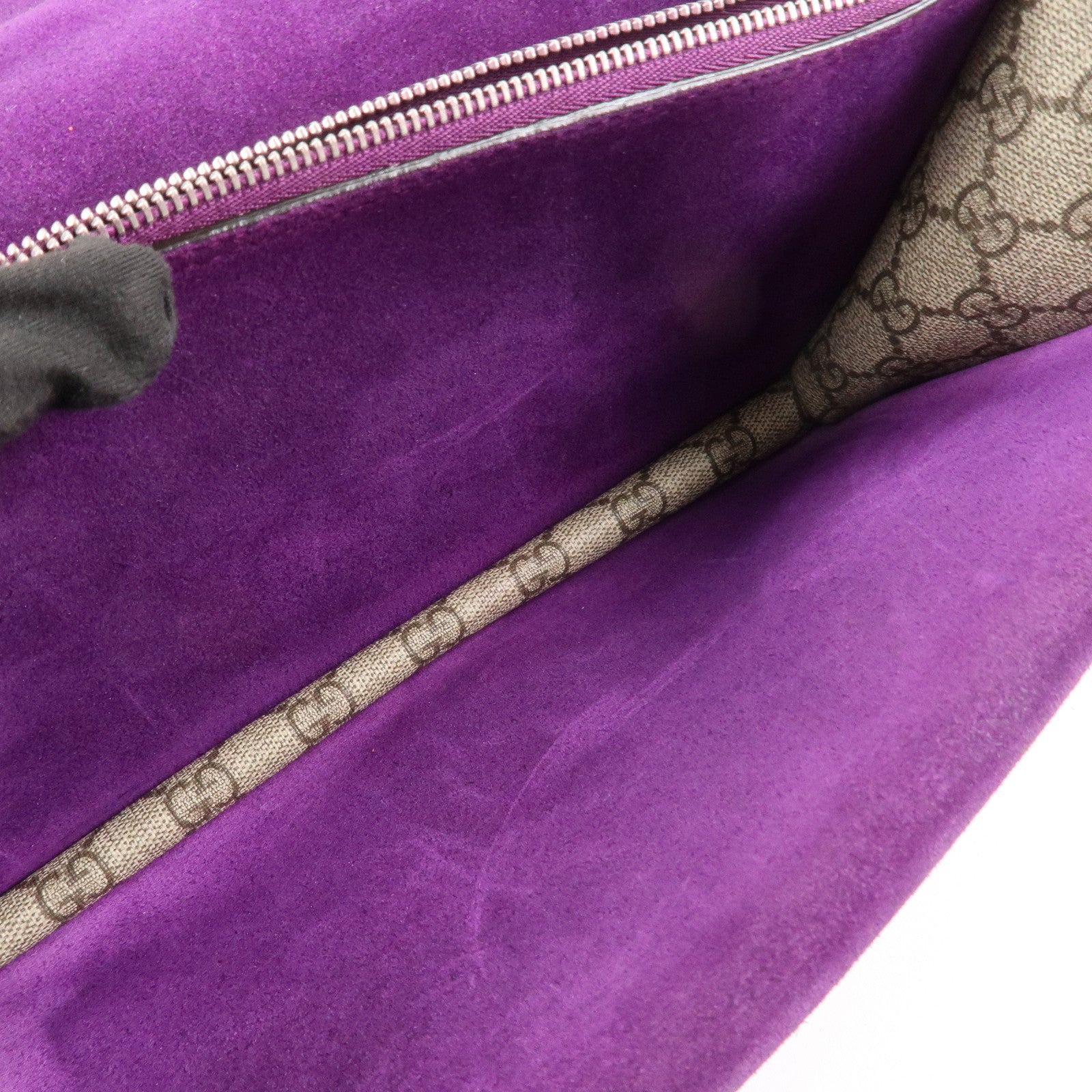 GUCCI Dionysus GG Supreme Suede Medium Chain Shoulder Bag 400249