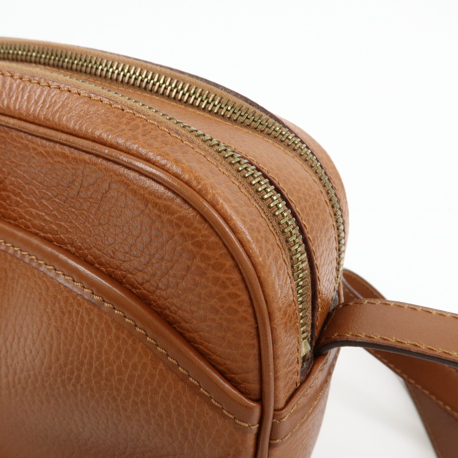 CELINE Leather Shoulder Bag Crossbody Bag Brown