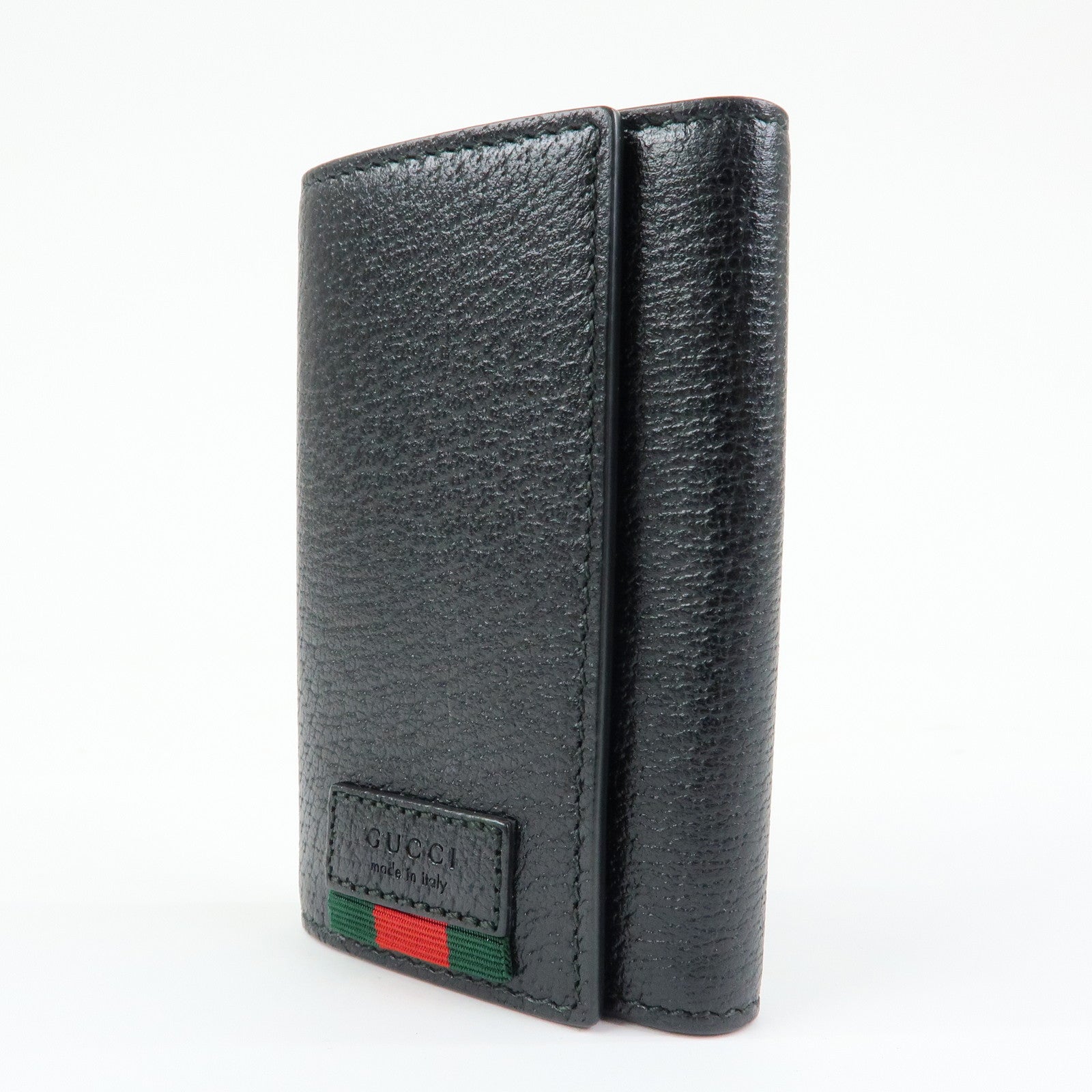GUCCI Sherry Leather 6 Ring Key Case Key Holder Black 435297