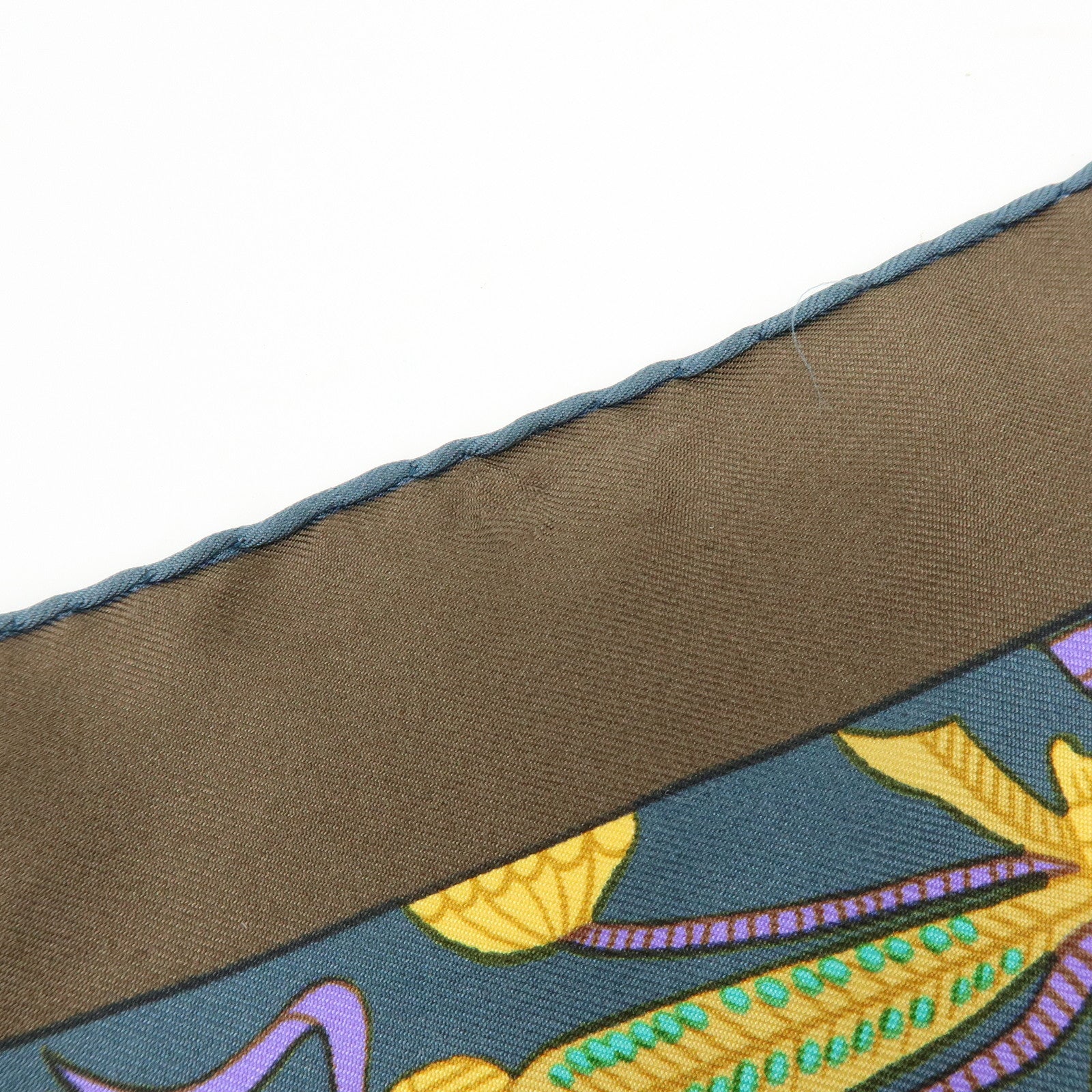 HERMES Carre 90 Set of 2 Silk 100% Scarf Brown Red