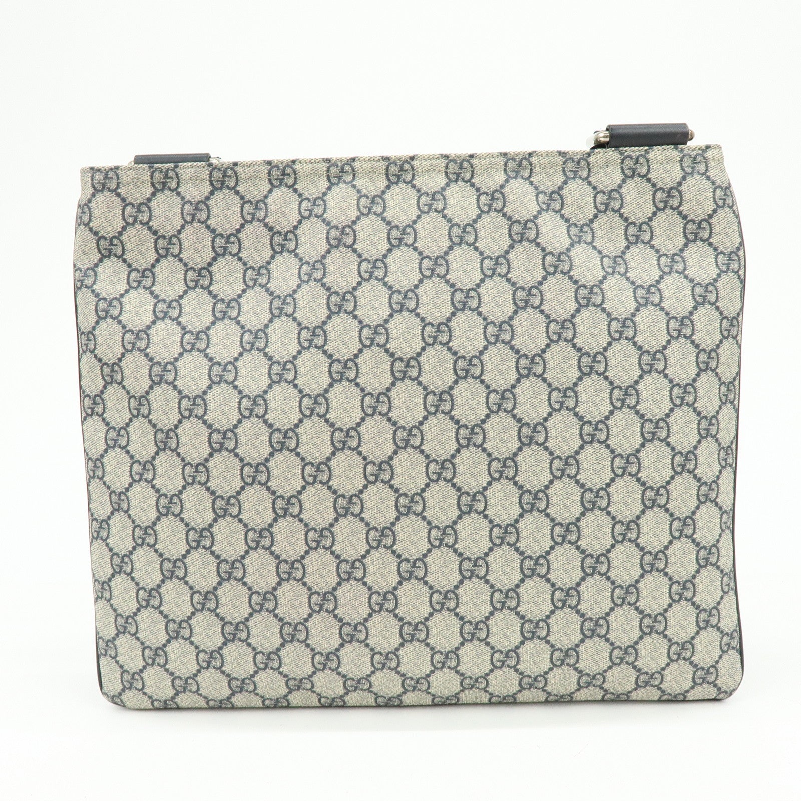 GUCCI GG Supreme Shoulder Bag Crossbody Bag Gray Navy Beige 201446