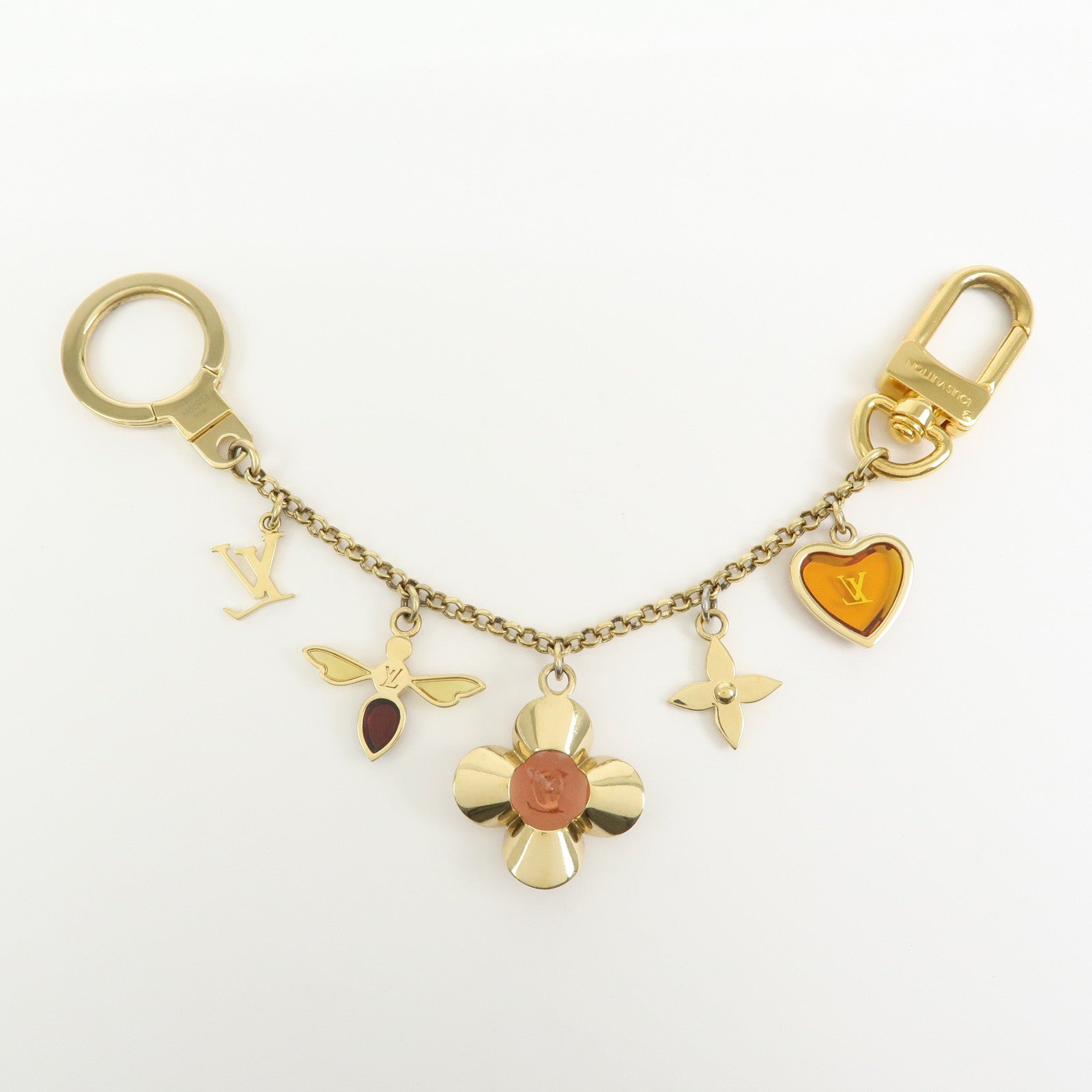 Louis Vuitton Bijou Sac Chaine Bee Fleur Bag Charm Gold M66911