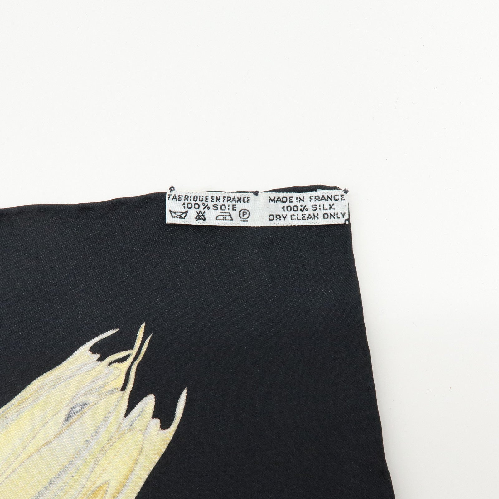HERMES Carre 90 Silk 100% Scarf PASSIFLORES Black Gold