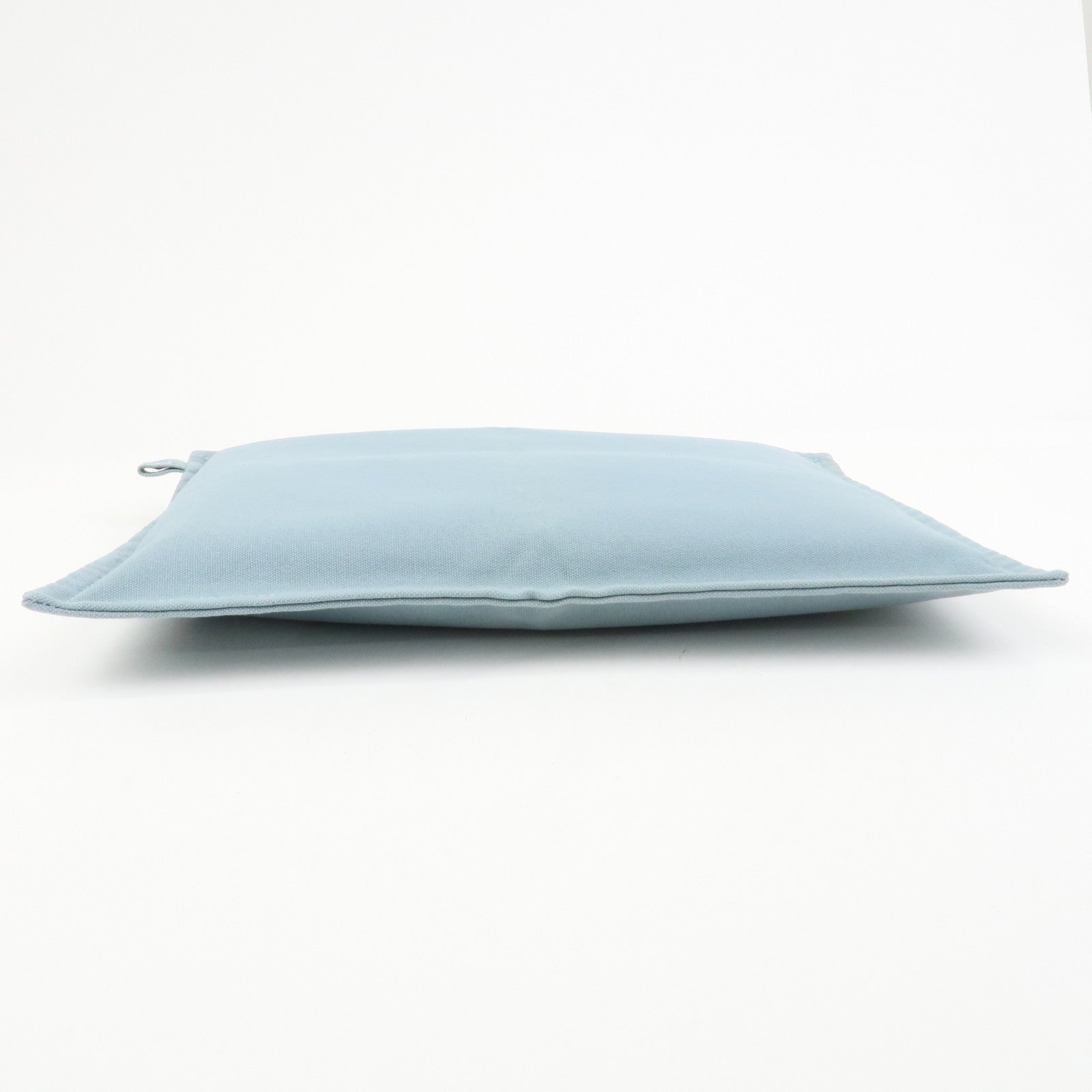 HERMES Bora Bora GM Cotton Leather Pouch Light Blue
