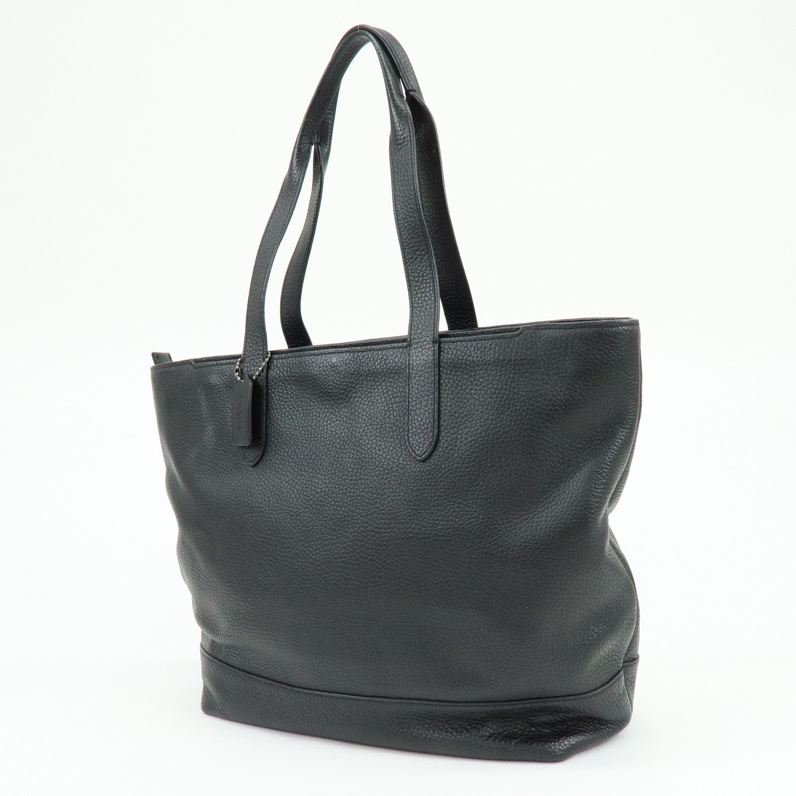 COACH Leather Tote Bag Hand Bag Shoulder Bag Black