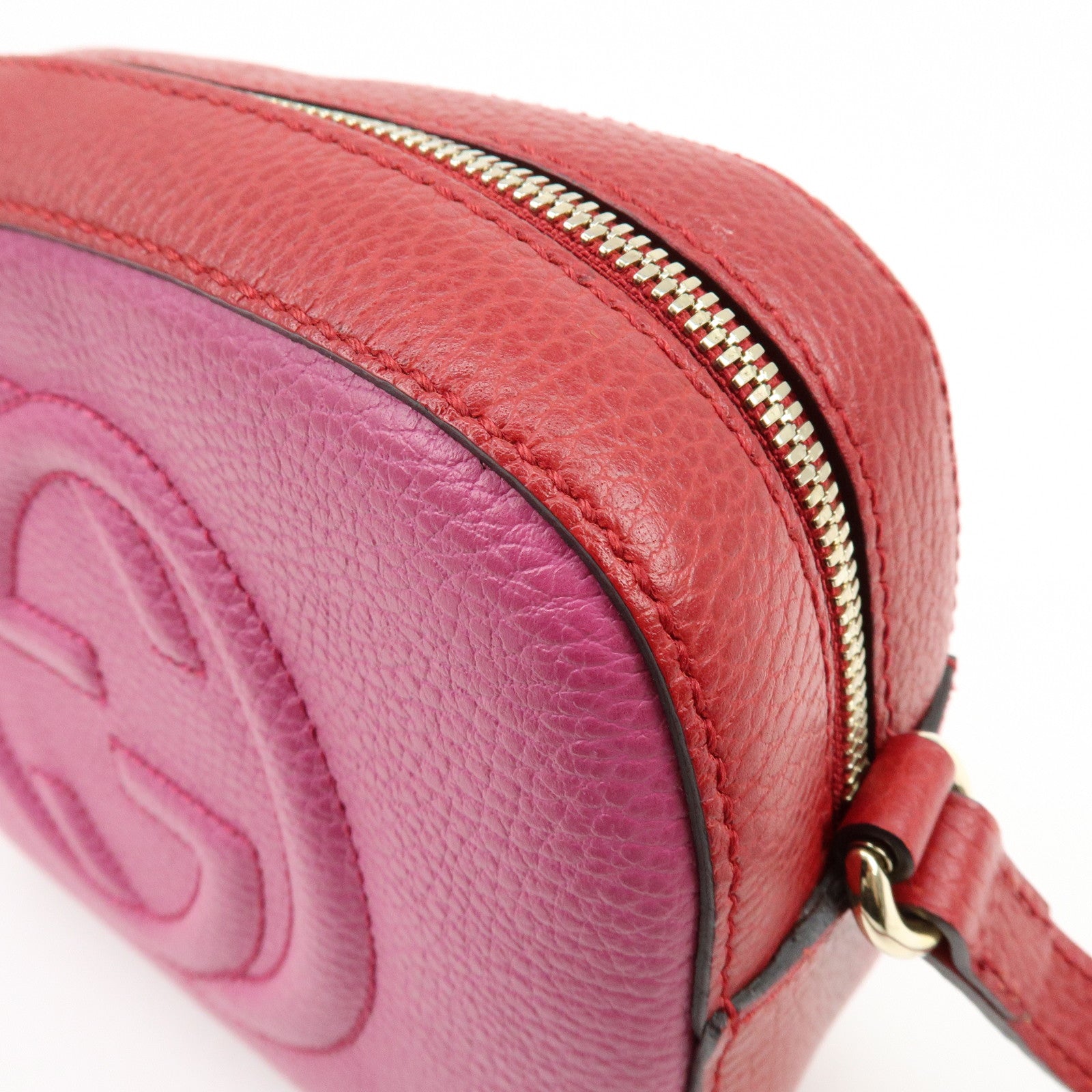 GUCCI SOHO Leather Shoulder Crossbody Bag Pink Red 431567