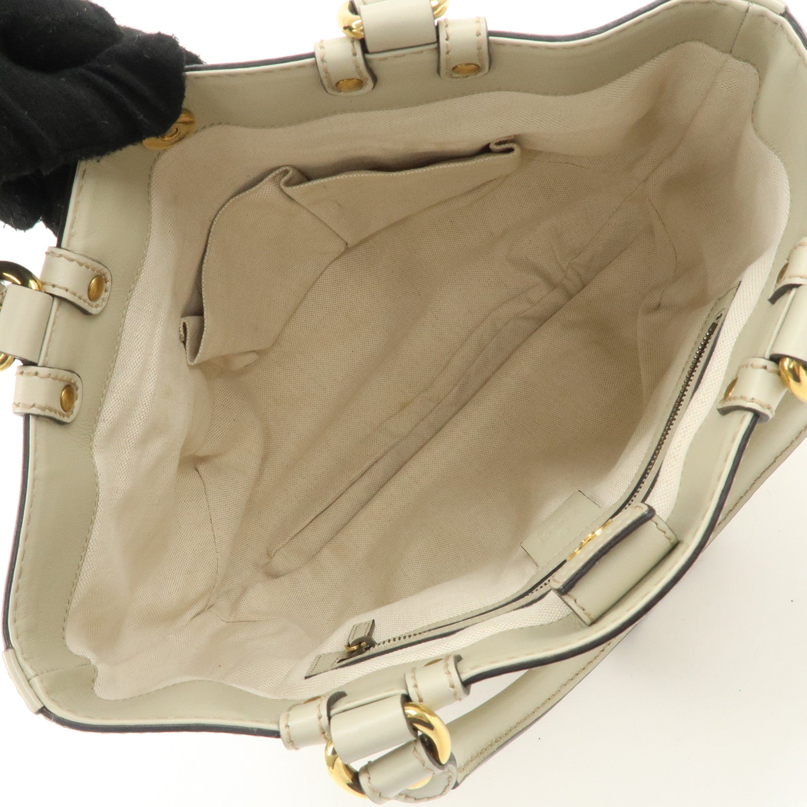 GUCCI Scarlett Guccissima Leather Tote Bag Hand Bag Beige 269953 Used