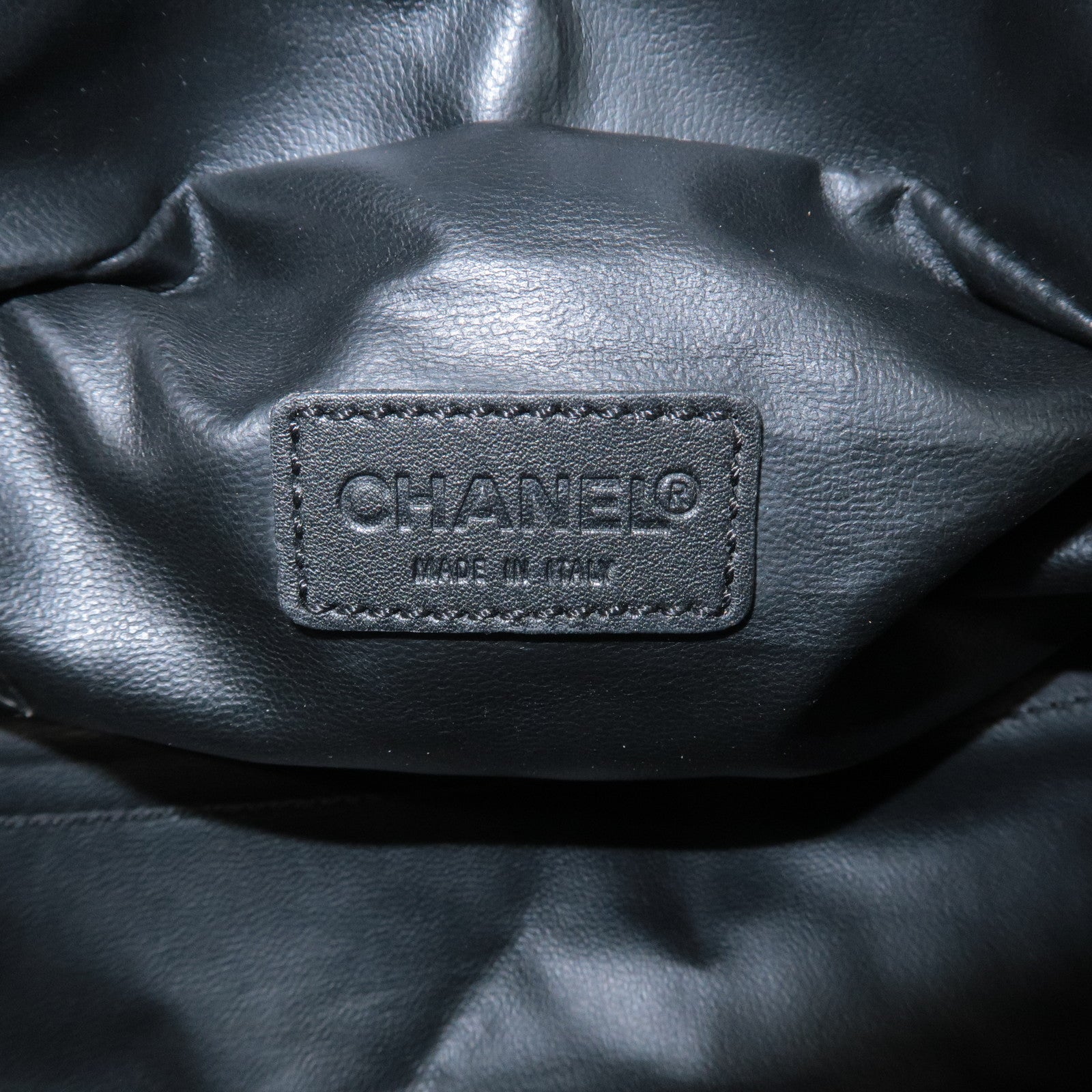 CHANEL Sports Line Nylon Leather Pouch Beige Black