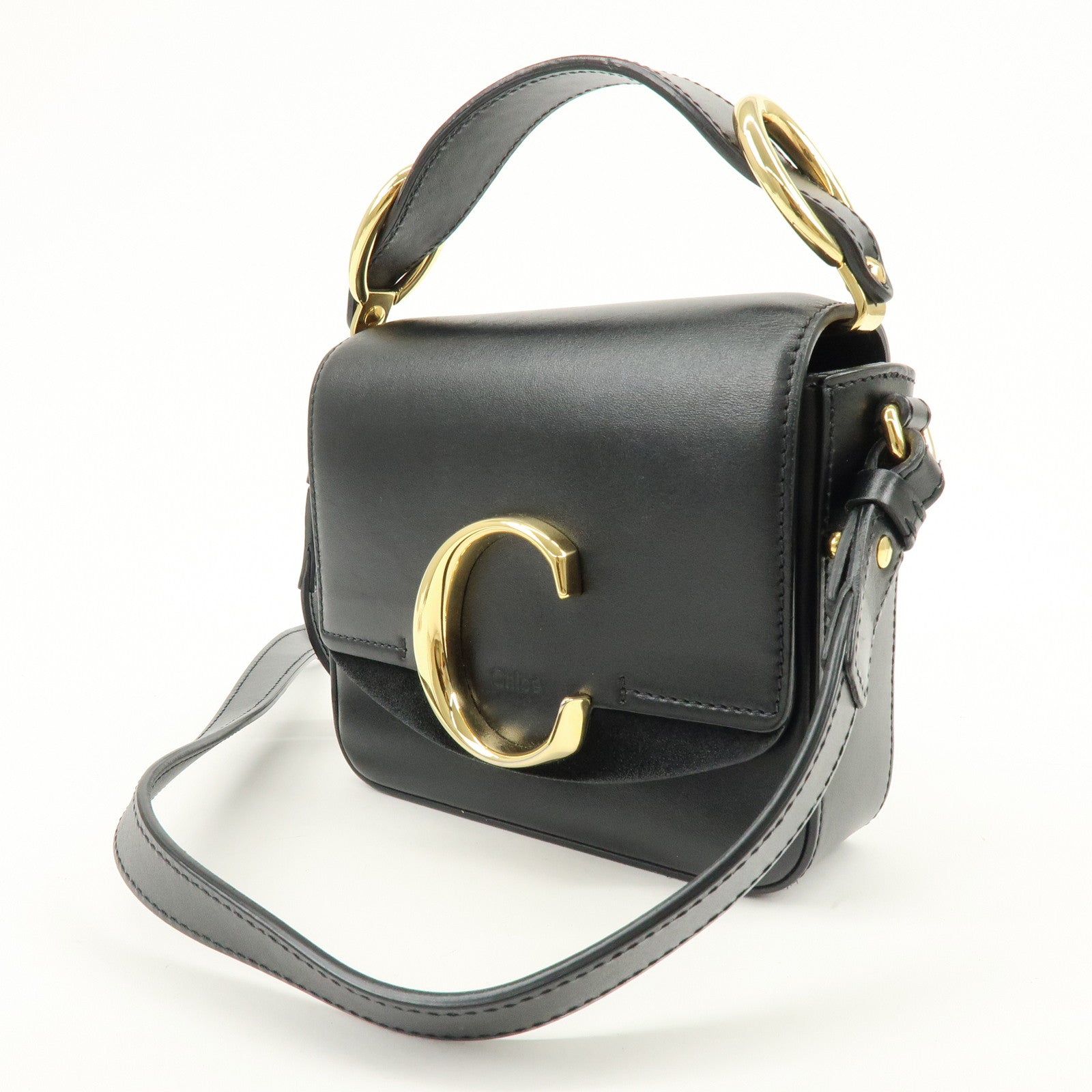 Chloe See By Chloe Leather 2Way Bag Shoulder Bag Hand Bag Black