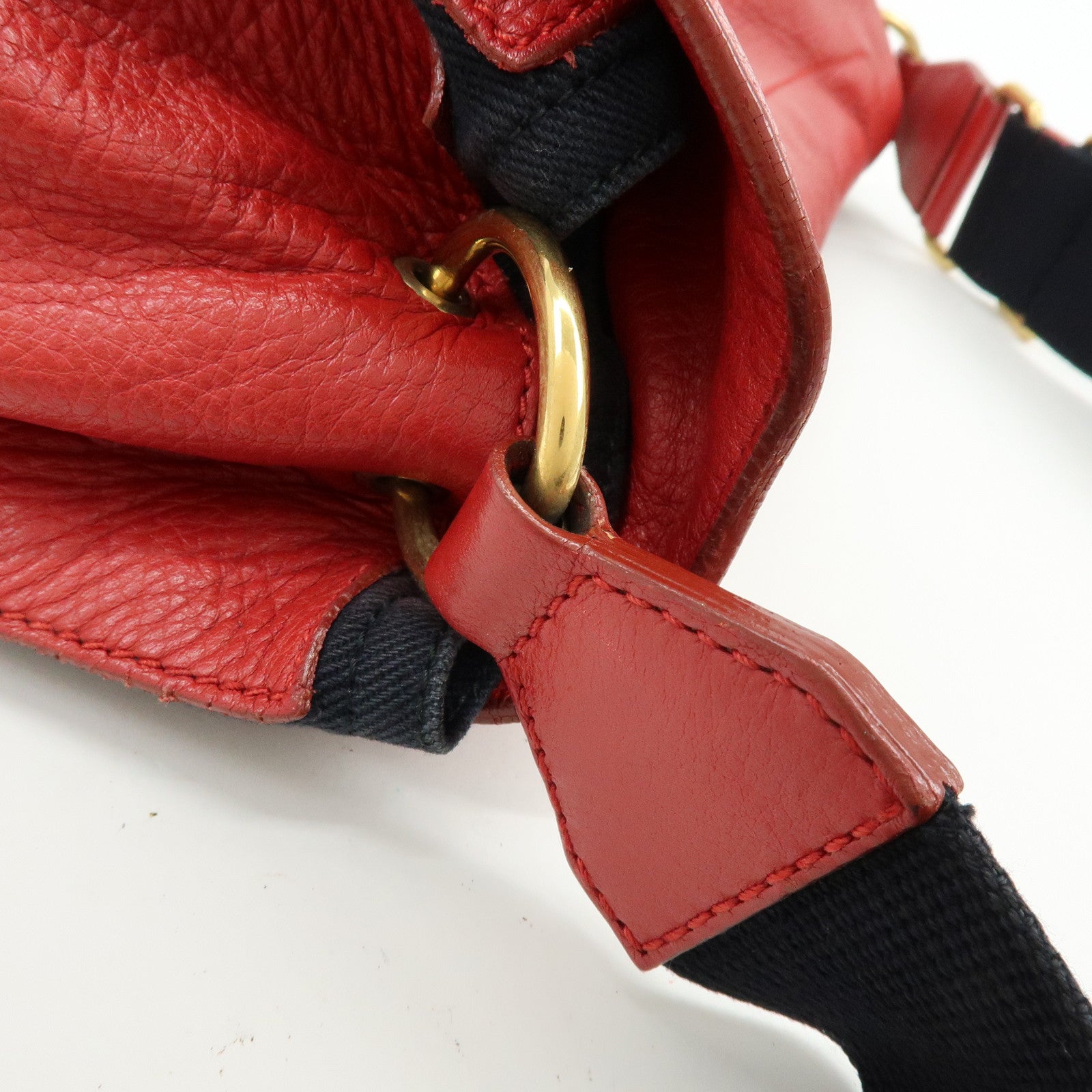 SAINT LAURENT PARIS Muse Two Leather Shoulder Bag Red 265707