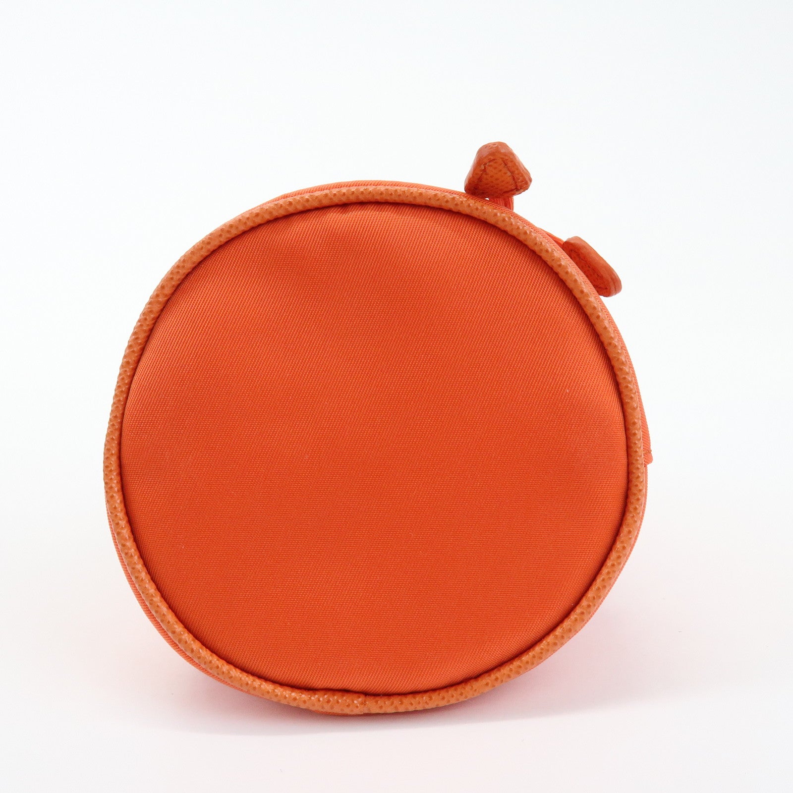 PRADA Triangle Logo Nylon Drawstring Wrist Bag Orange 1TT202