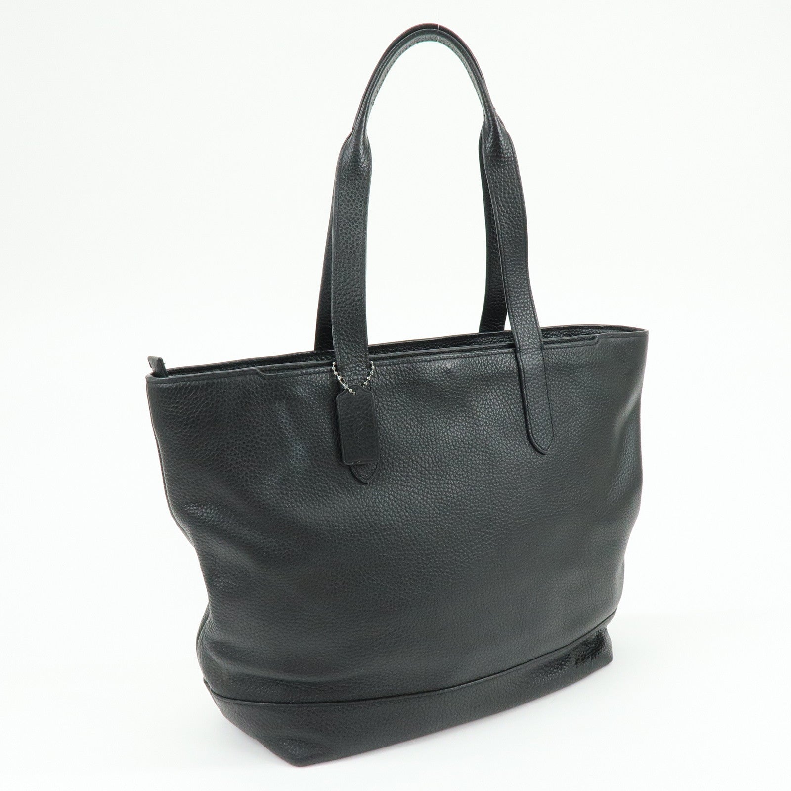 COACH Leather Tote Bag Hand Bag Shoulder Bag Black
