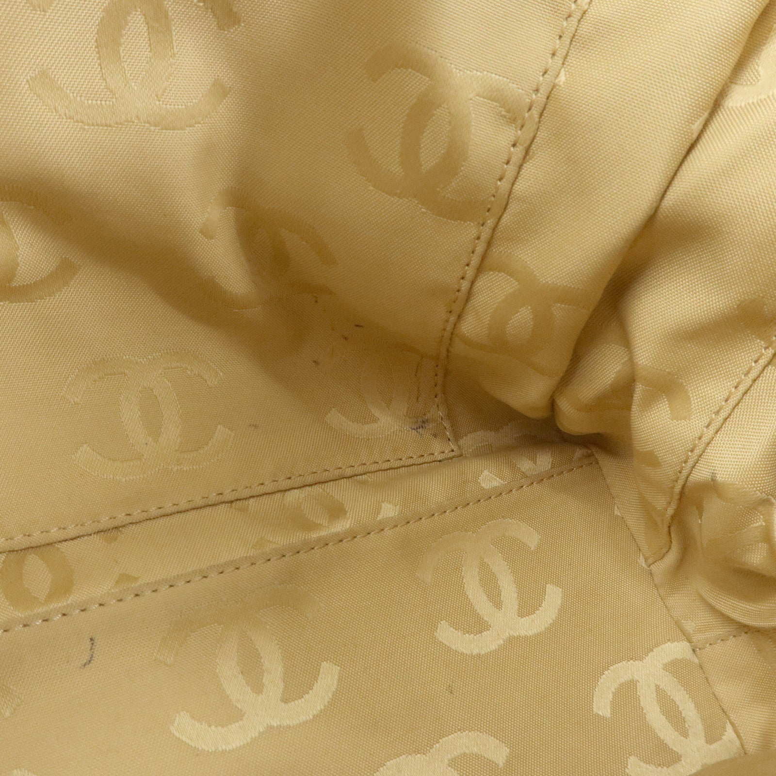 CHANEL Wild Stitch Calf Leather Boston Bag Hand Bag Beige