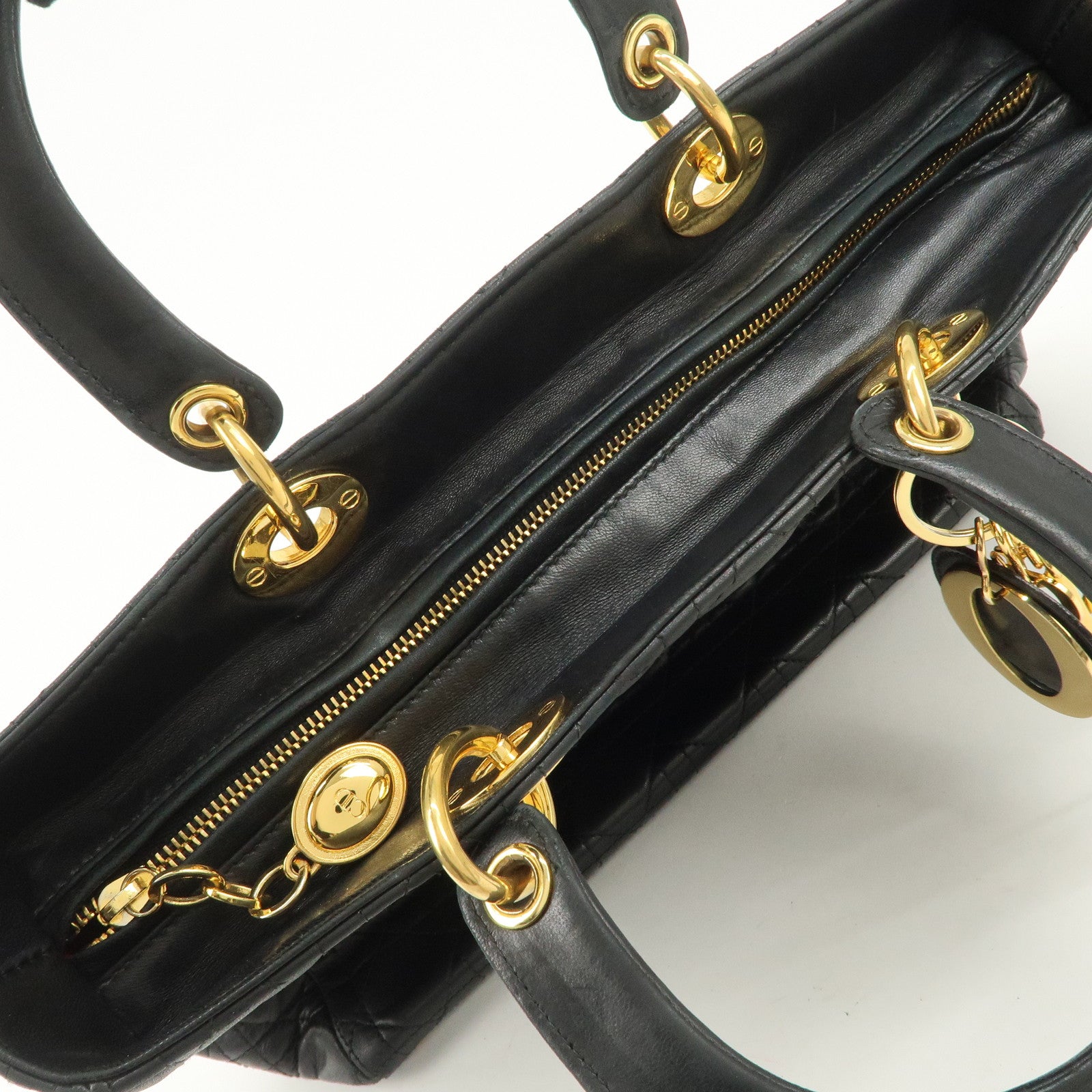 Christian Dior Canage Lady Dior Leather Large Hand Bag Tote Bag