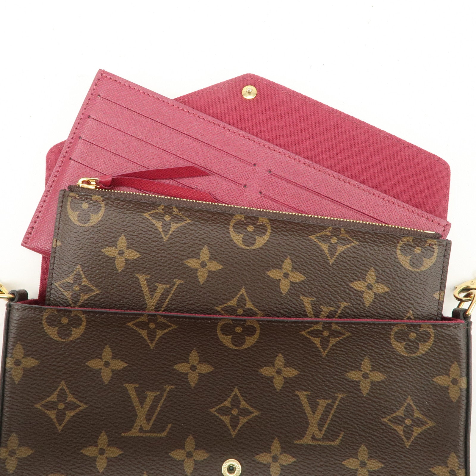 Louis Vuitton Monogram Pochette Felicie Shoulder Bag Brown M61276