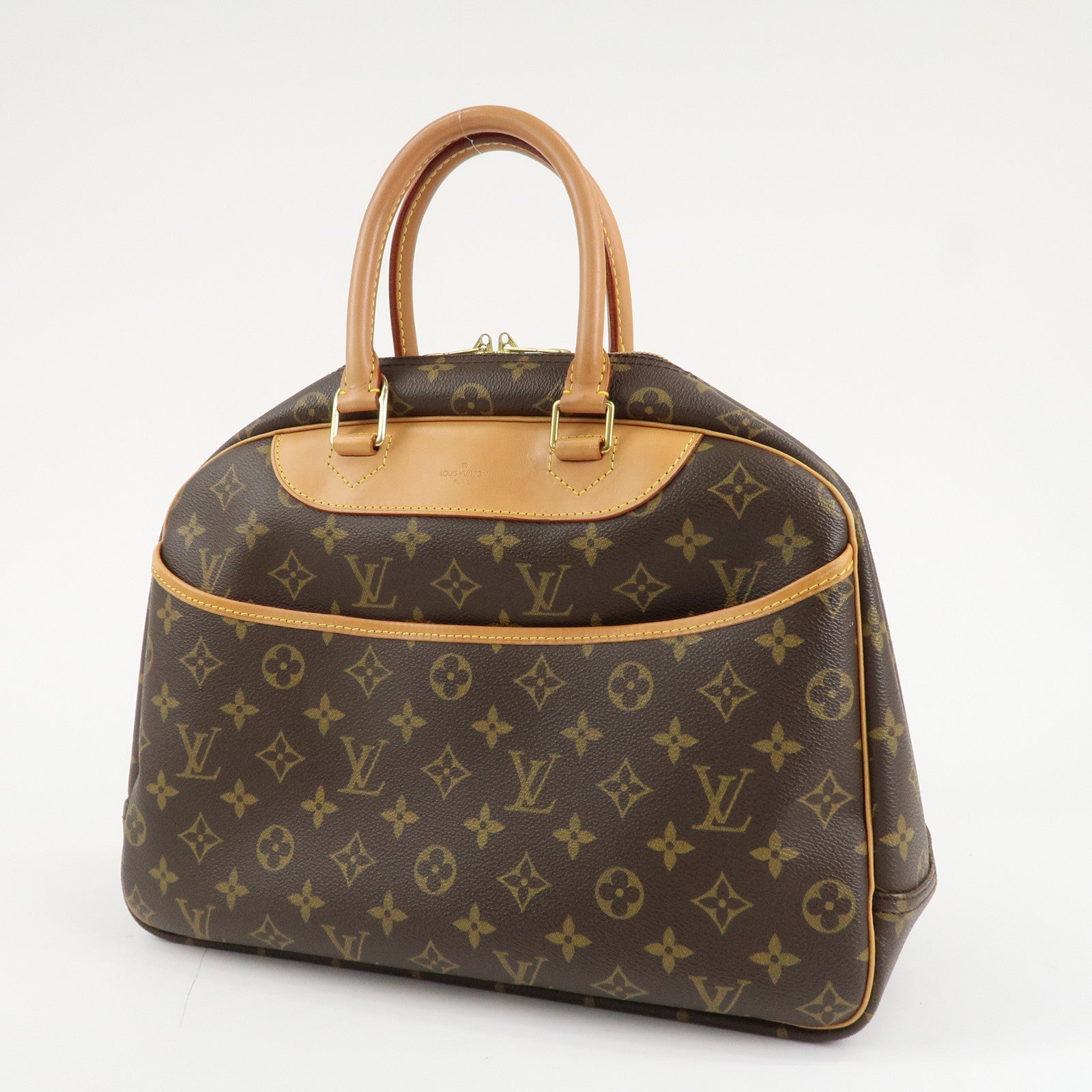 Louis Vuitton Monogram Deauville Hand Bag Brown M47270 Used