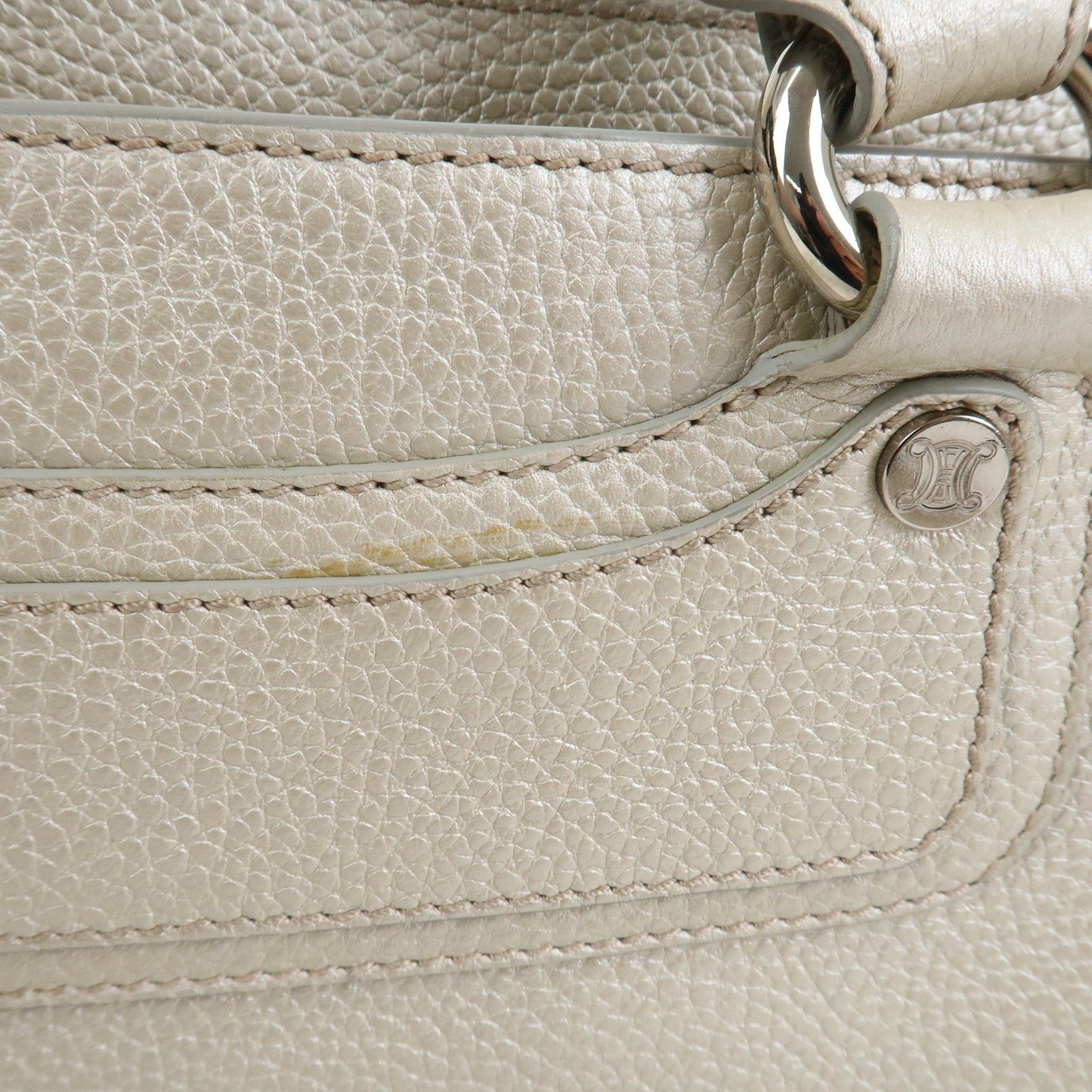 CELINE Macadam Engraved Leather Boogie Bag Hand Bag Gold