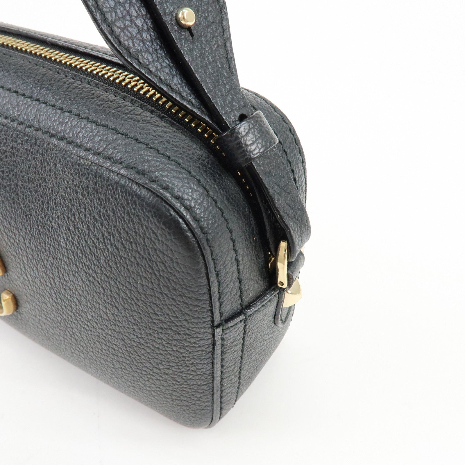 JIMMY CHOO VARENNE Leather Shoulder Bag Crossbody Bag Black