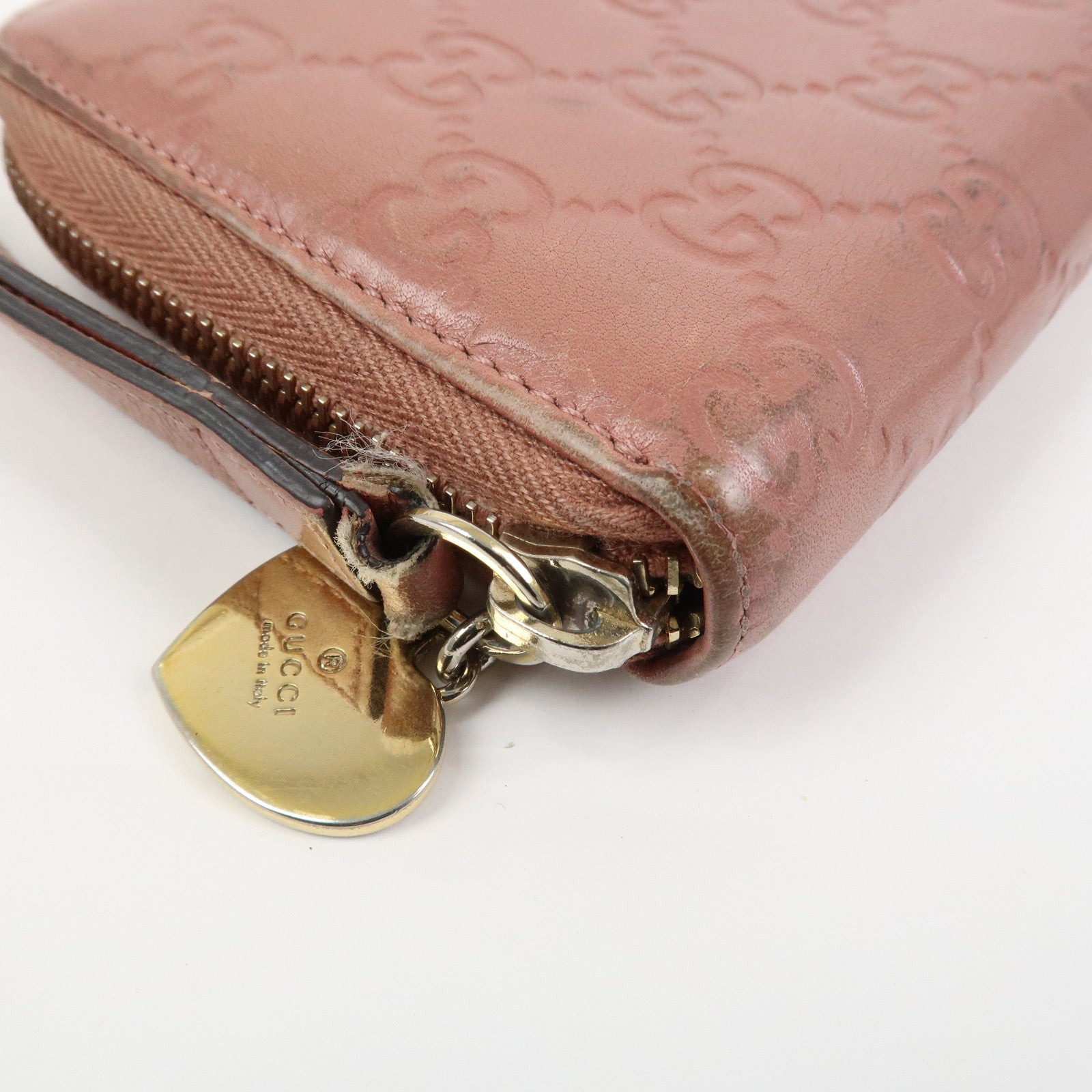 GUCCI Set of 3 Wallet GG Supreme Guccissima Leather Pink Beige