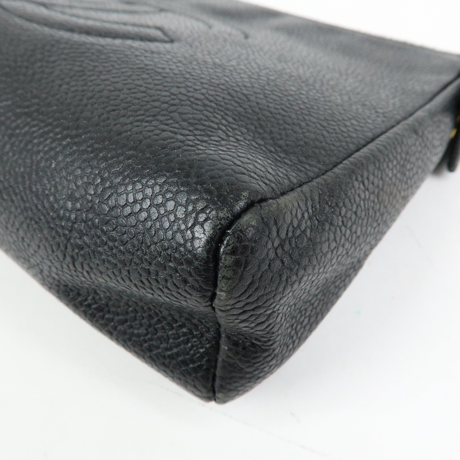 CHANEL COCO Mark Caviar Skin Cosmetic Pouch Makeup Bag Black