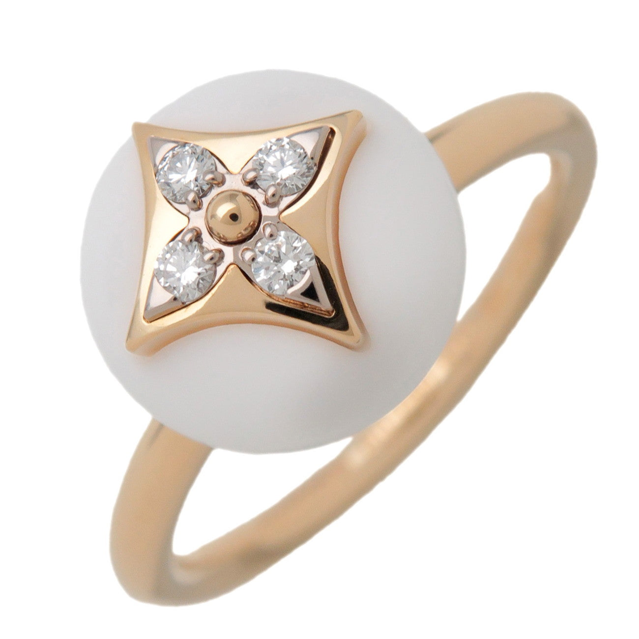 Louis Vuitton B Blossom Ring White Arcade K18 750YG Q9L99A #54 US7