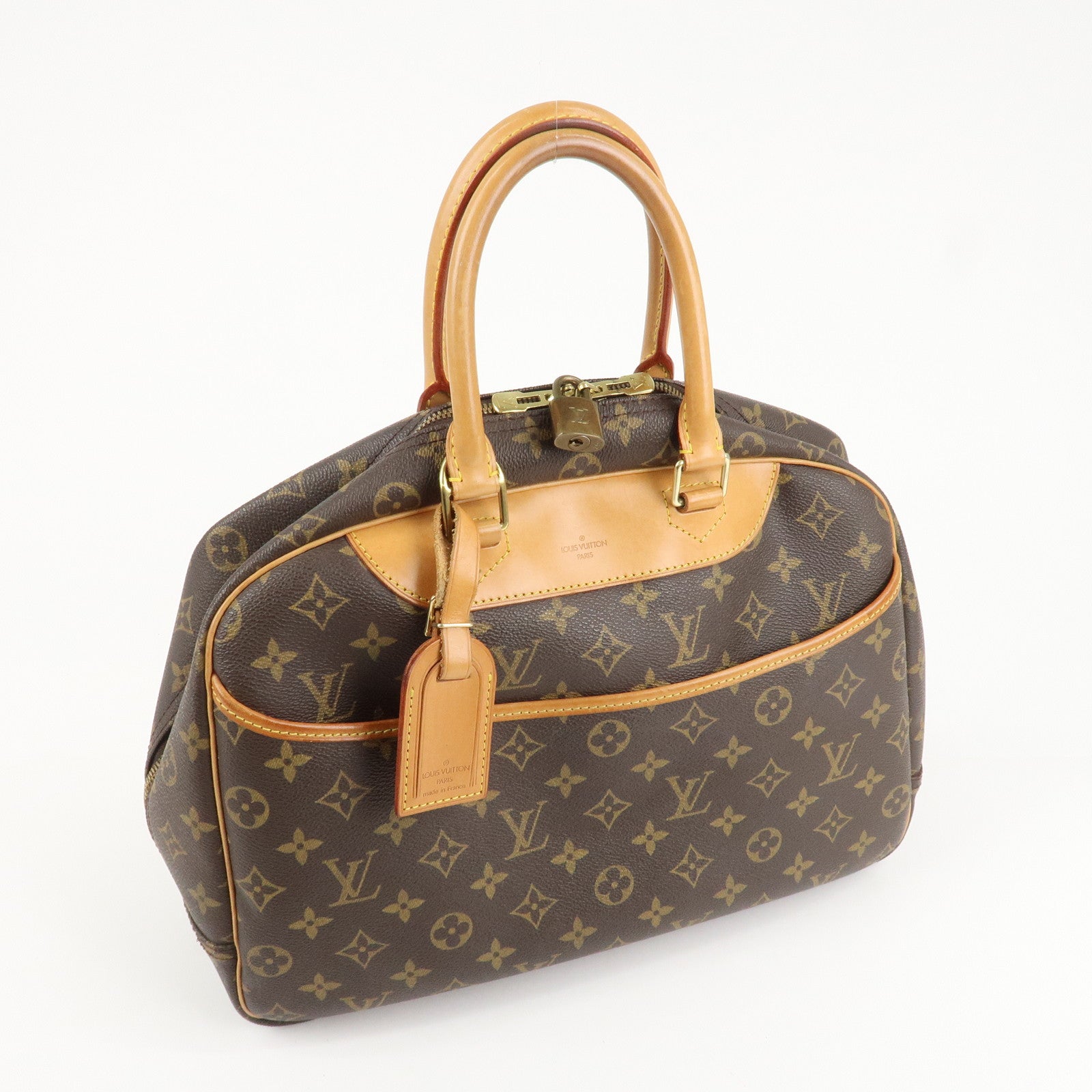 Louis Vuitton Monogram Deauville Hand Bag Brown M47270 Used