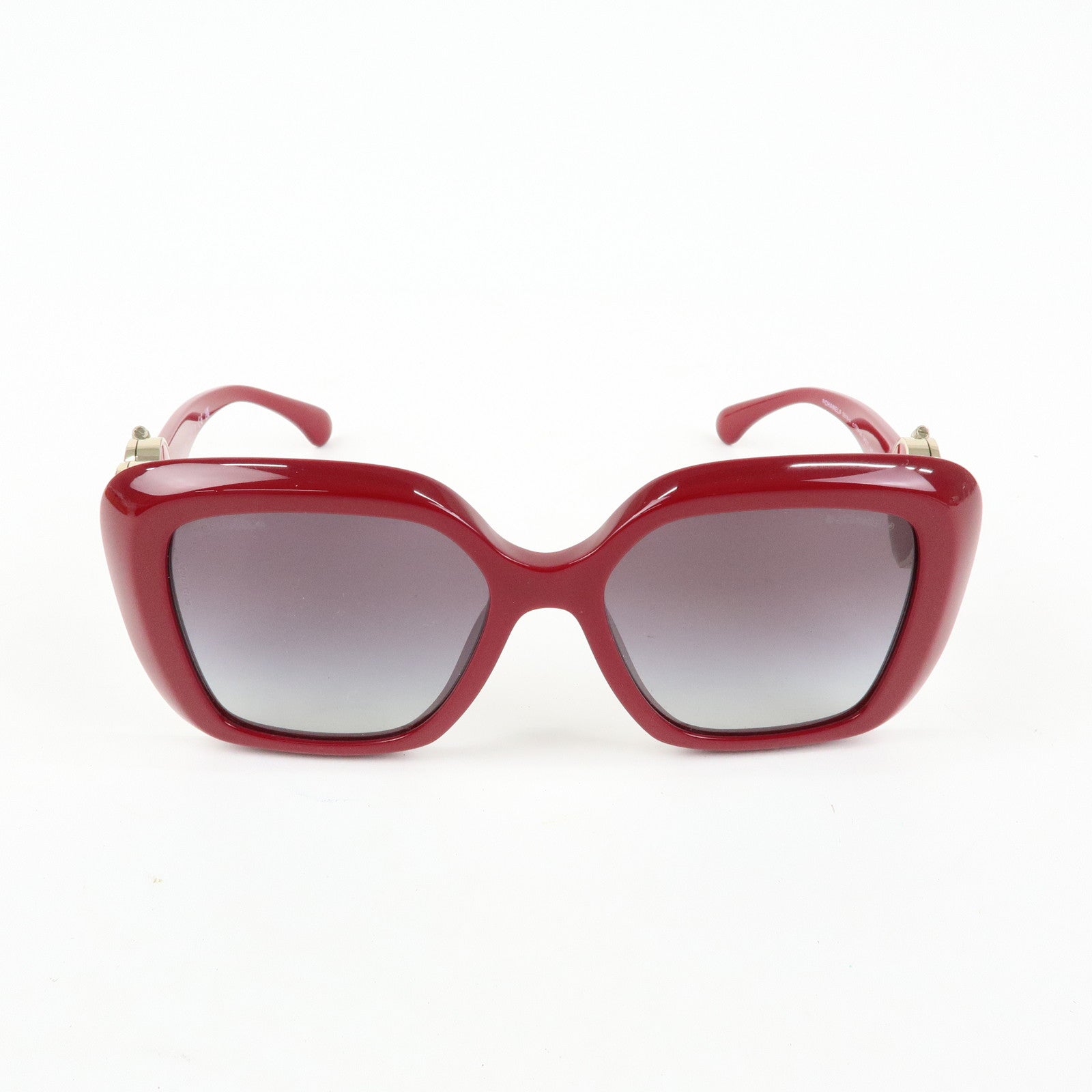 CHANEL COCO Mark Heart Plastic Sunglasses Red 5518-A 54□17 140 3N