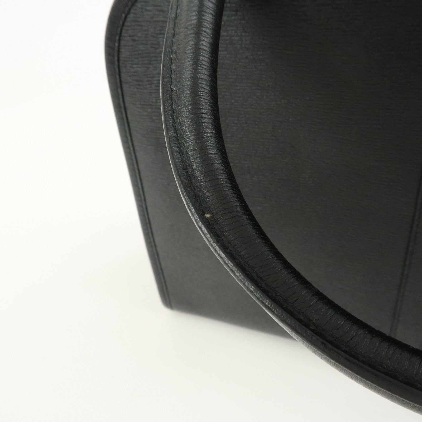 GUCCI Jackie Leather Hand Bag Tote Bag Black Gold 002.1071