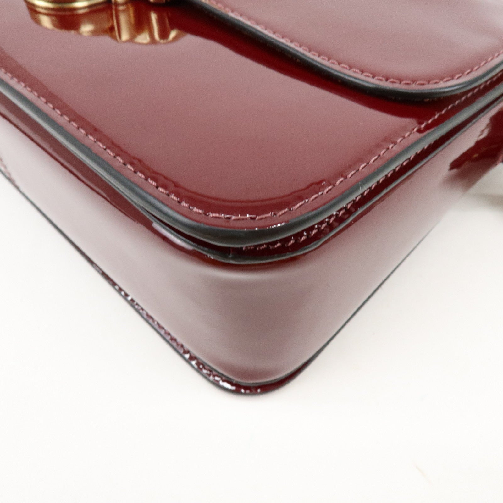COACH Tabby 26 Patent Leather Shoulder Bag Crossbody Bag Bordeaux