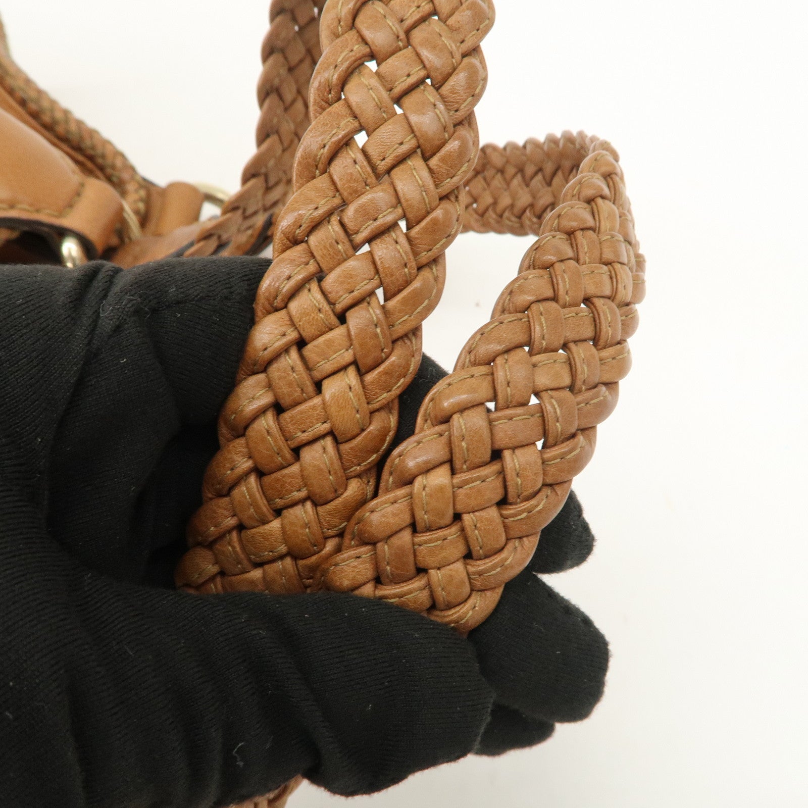 GUCCI Marrakech Leather Shoulder Bag Hand Bag Brown 257029 Used