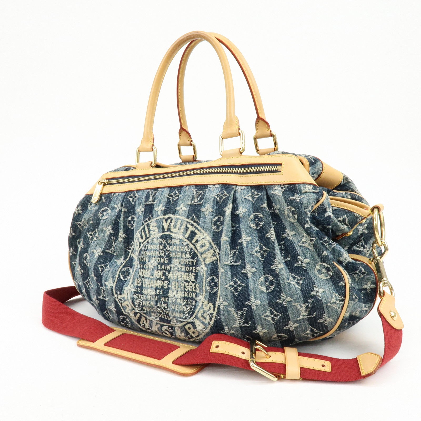 Louis Vuitton Monogram Denim Cabas Raye GM 2Way Hand Bag M95336