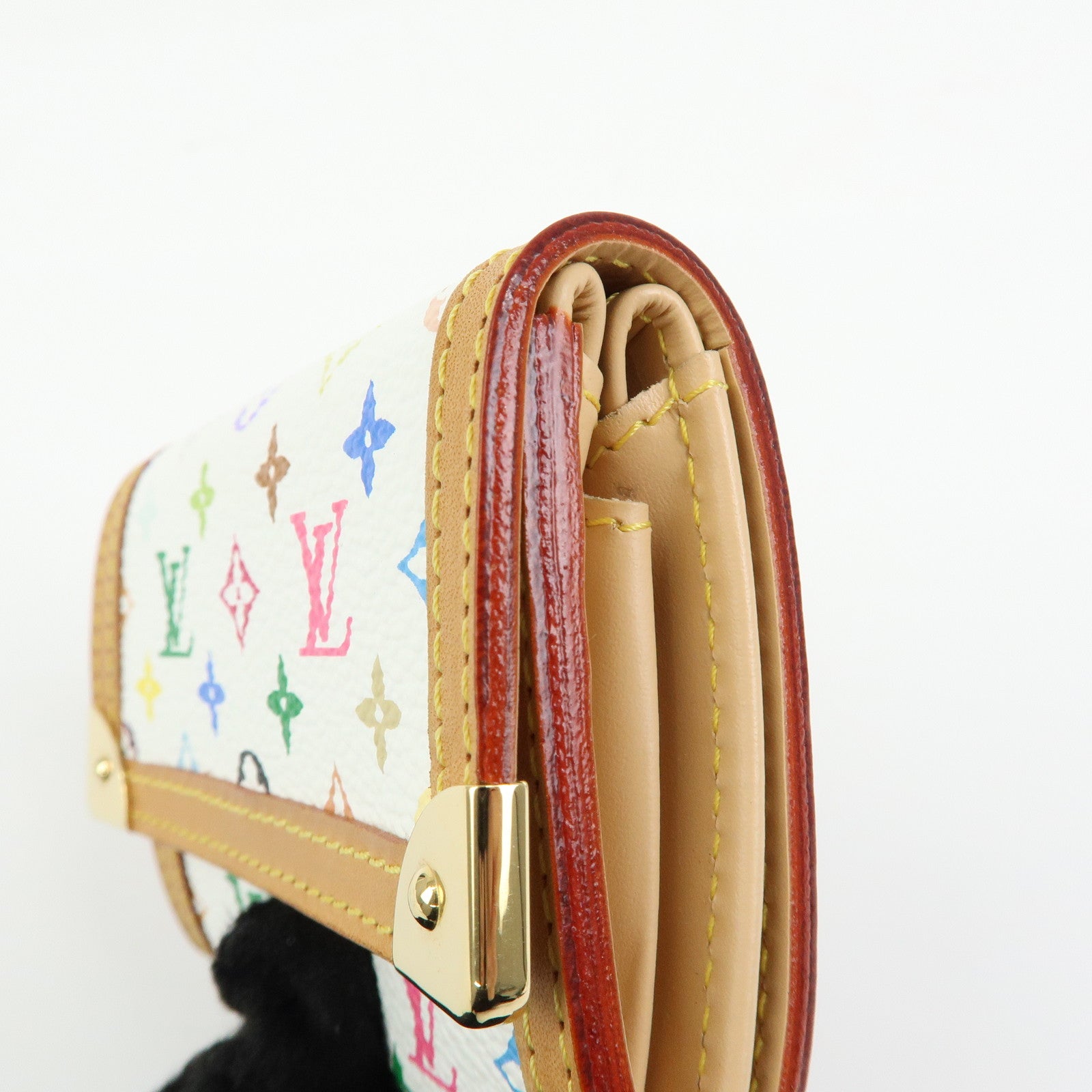 Louis Vuitton Monogram Porte Monnaie Plat Coin Case Blanc M92657