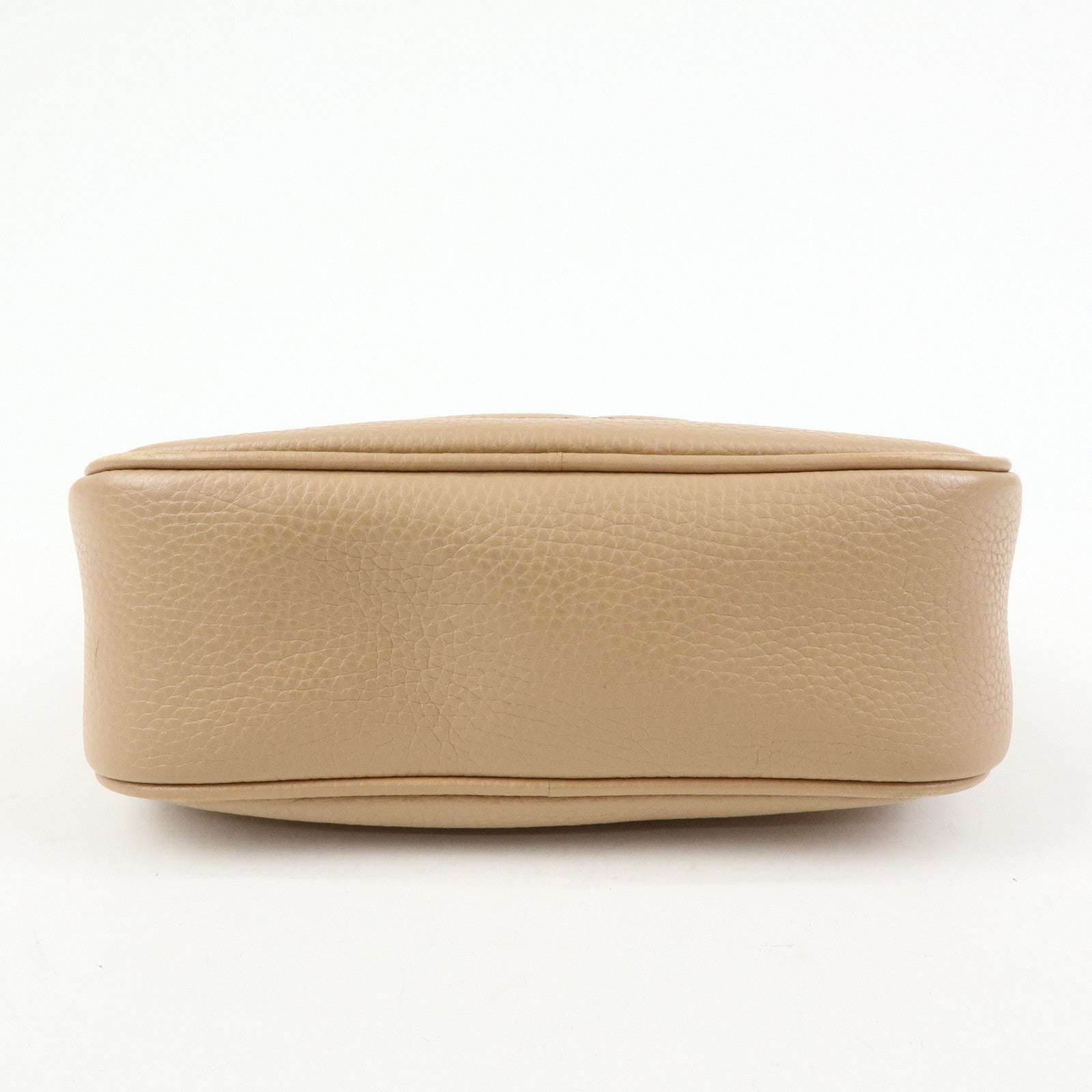 GUCCI SOHO Interlocking G Leather Shoulder Bag Beige 308364