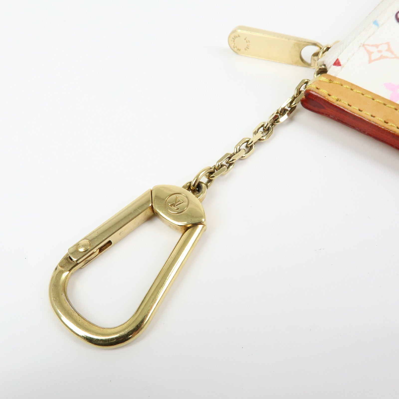 Louis Vuitton Monogram Multicolor Pochette Cles Blanc M92655