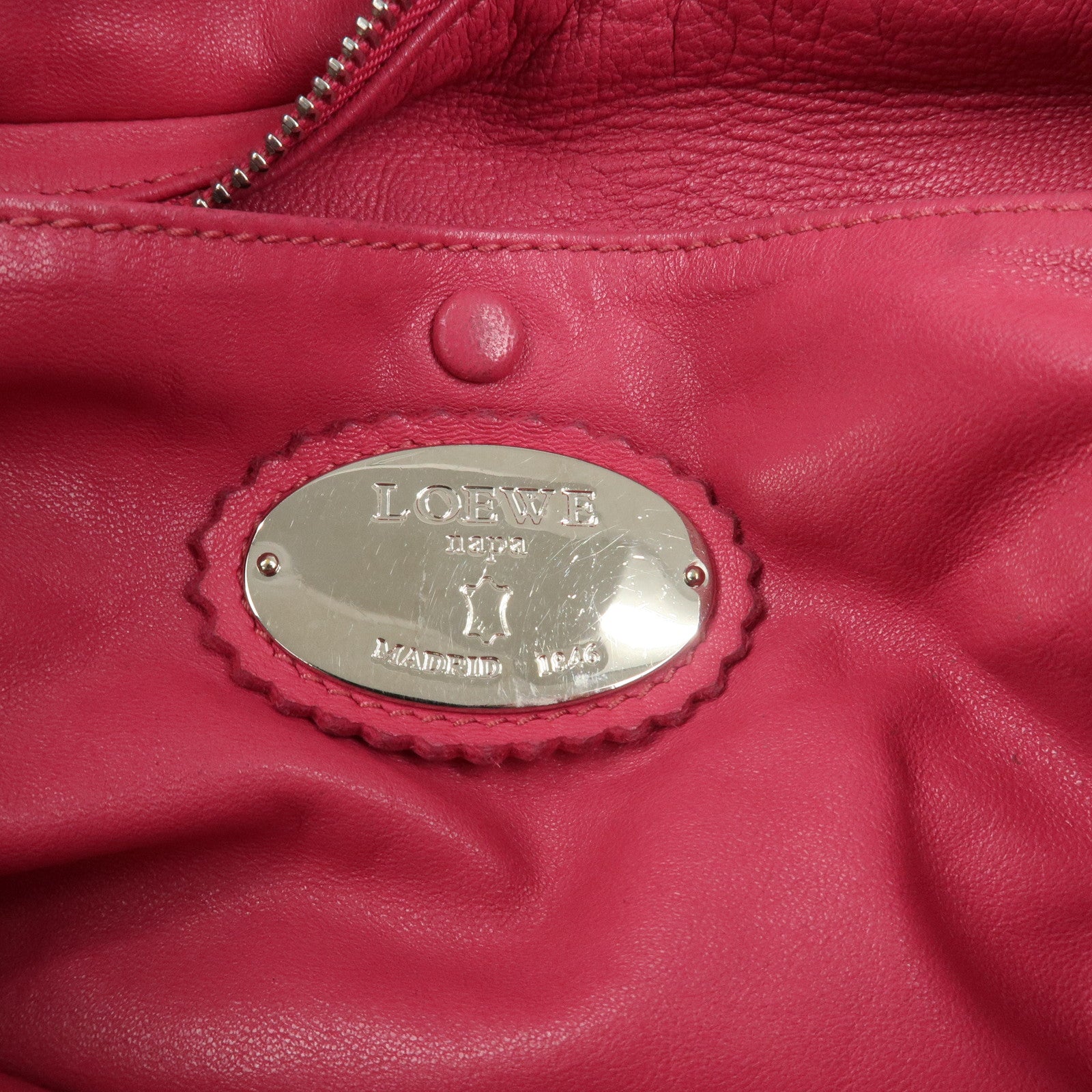 LOEWE Seville Anagram Nappa Leather 2Way Shoulder Hand Bag Pink