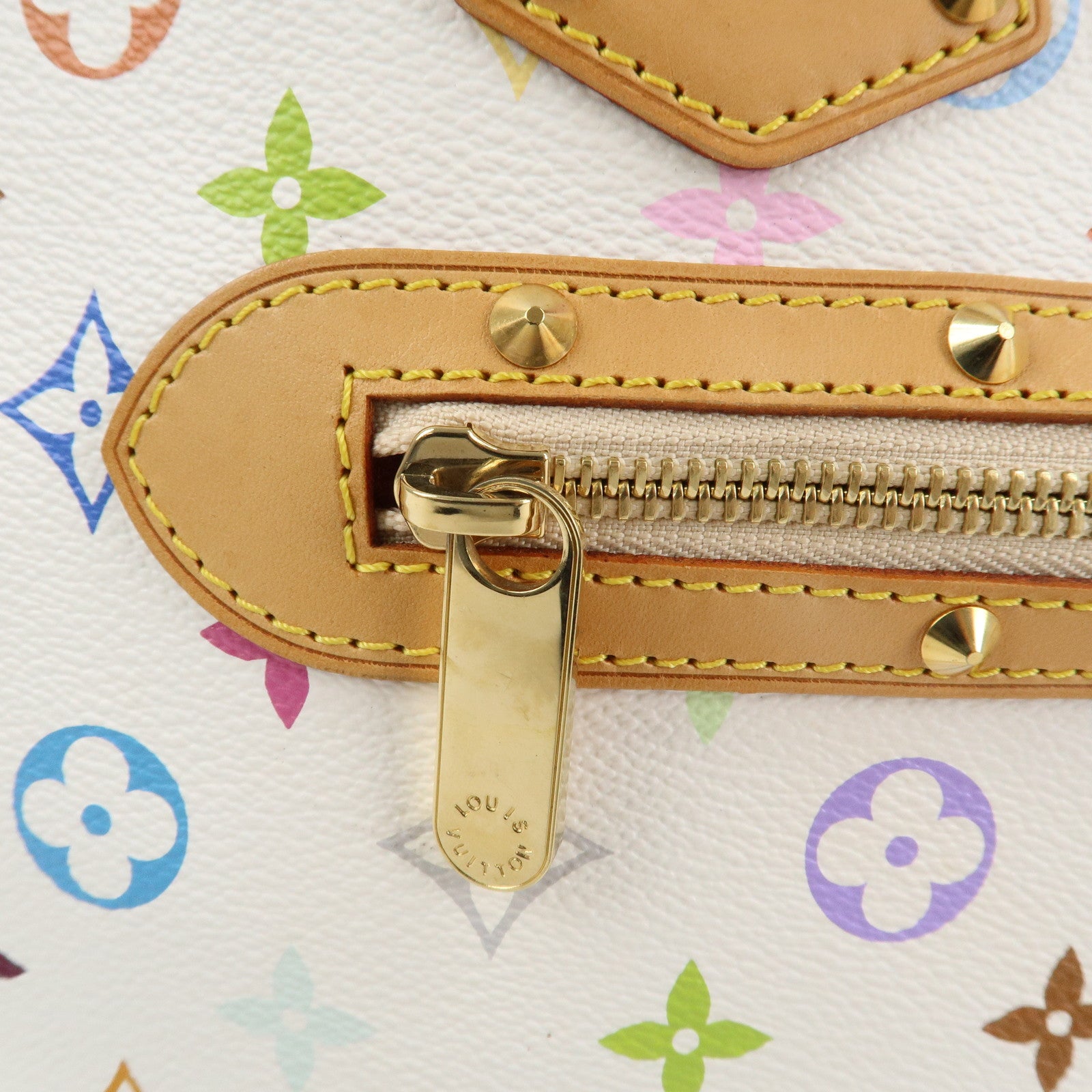 Louis Vuitton Monogram Multicolor Alma Hand Bag Blanc M92647 Used