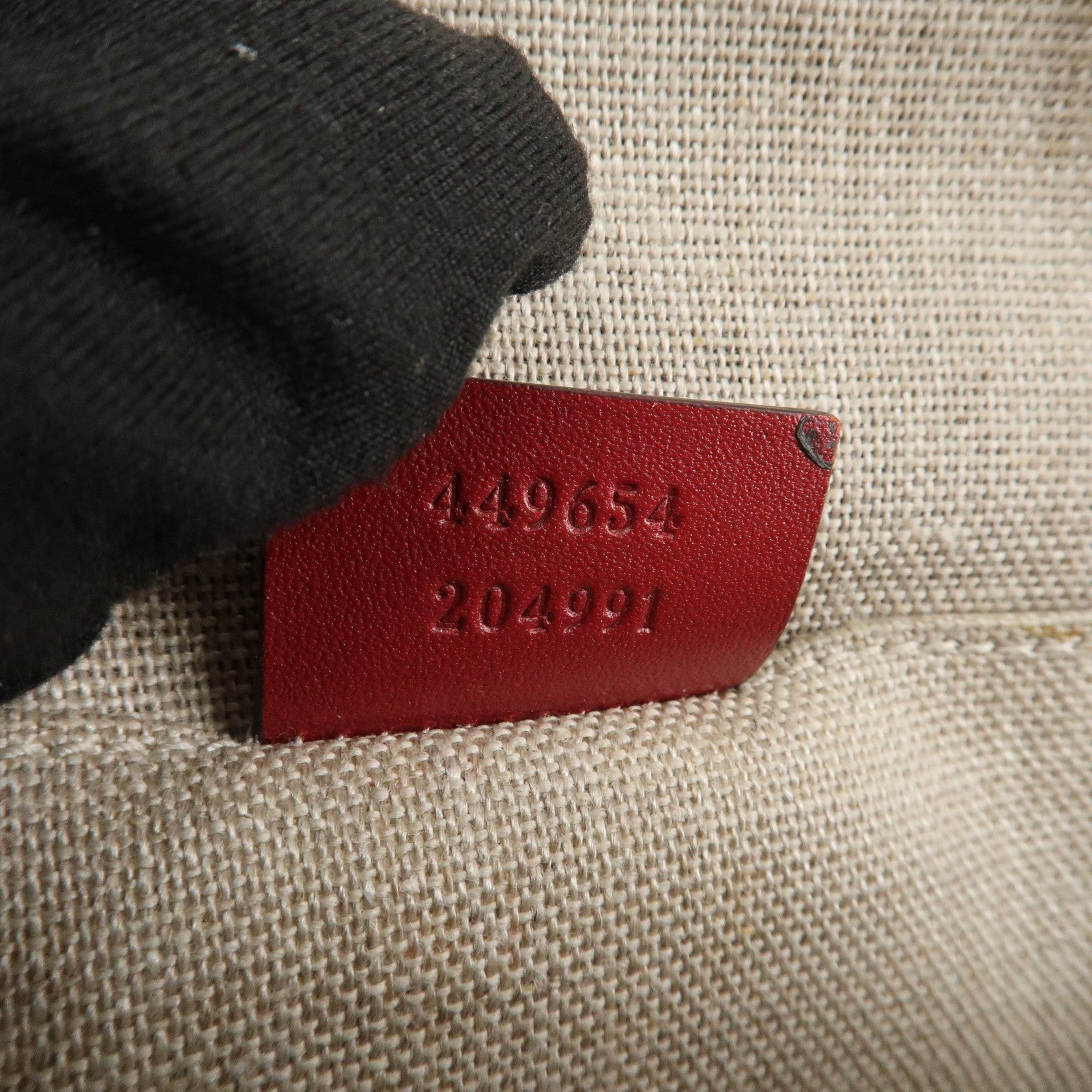 GUCCI Micro Guccissima 2Way Hand Shoulder Bag Castilian Red 449654 Used