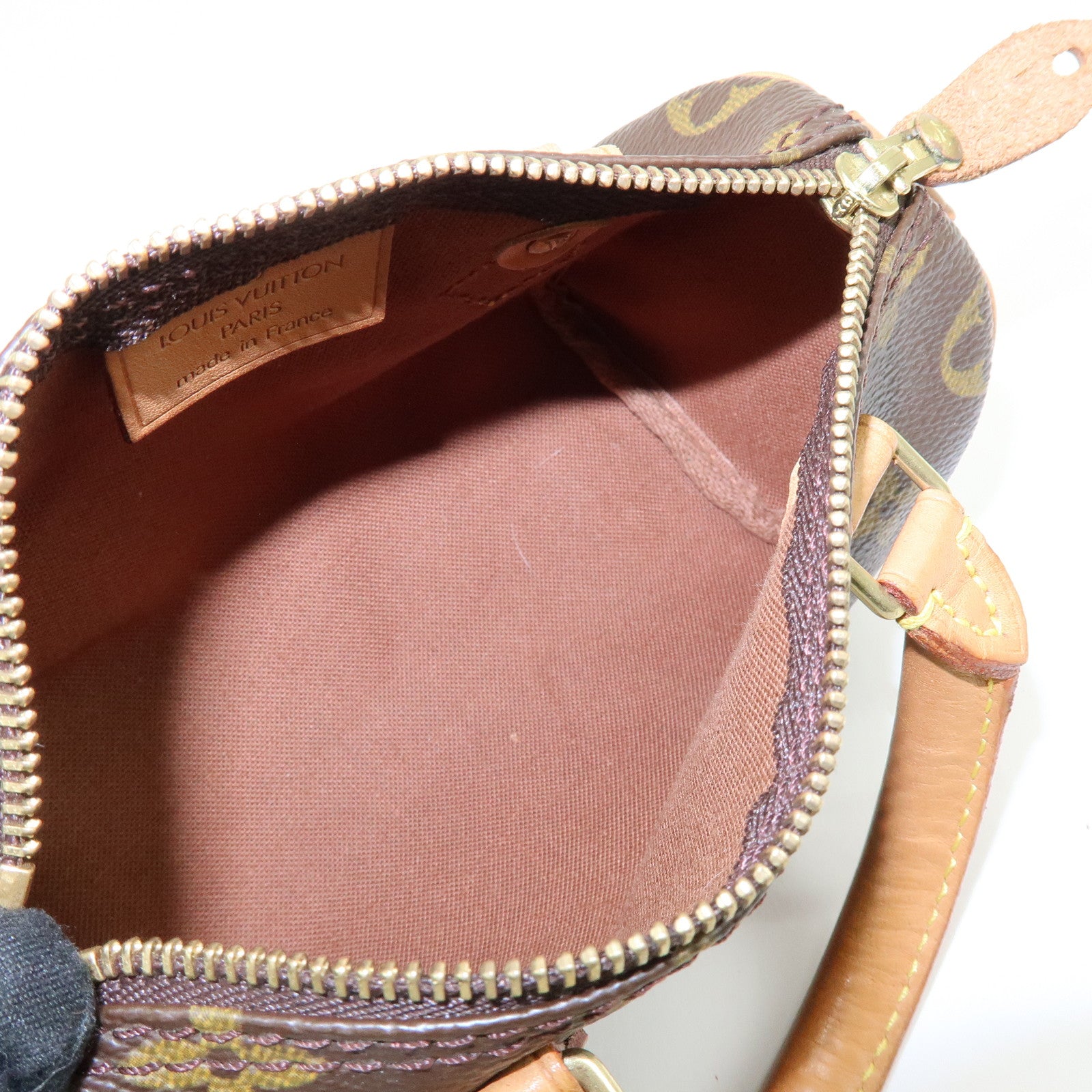 Louis Vuitton Monogram Mini Speedy Hand Bag & Strap Brown M41534