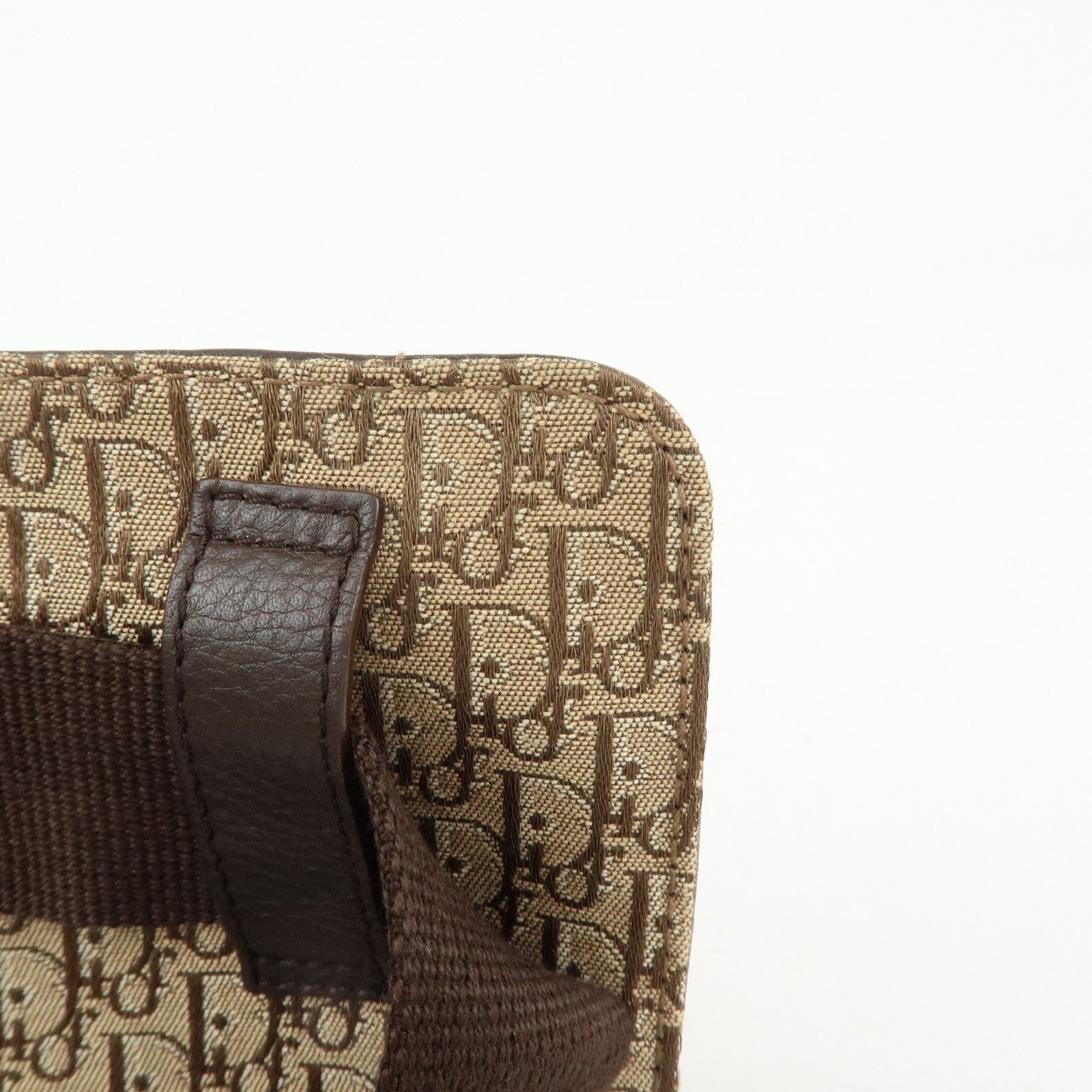 Christian Dior Trotter Street Chic Canvas Leather Waist Bag Brown