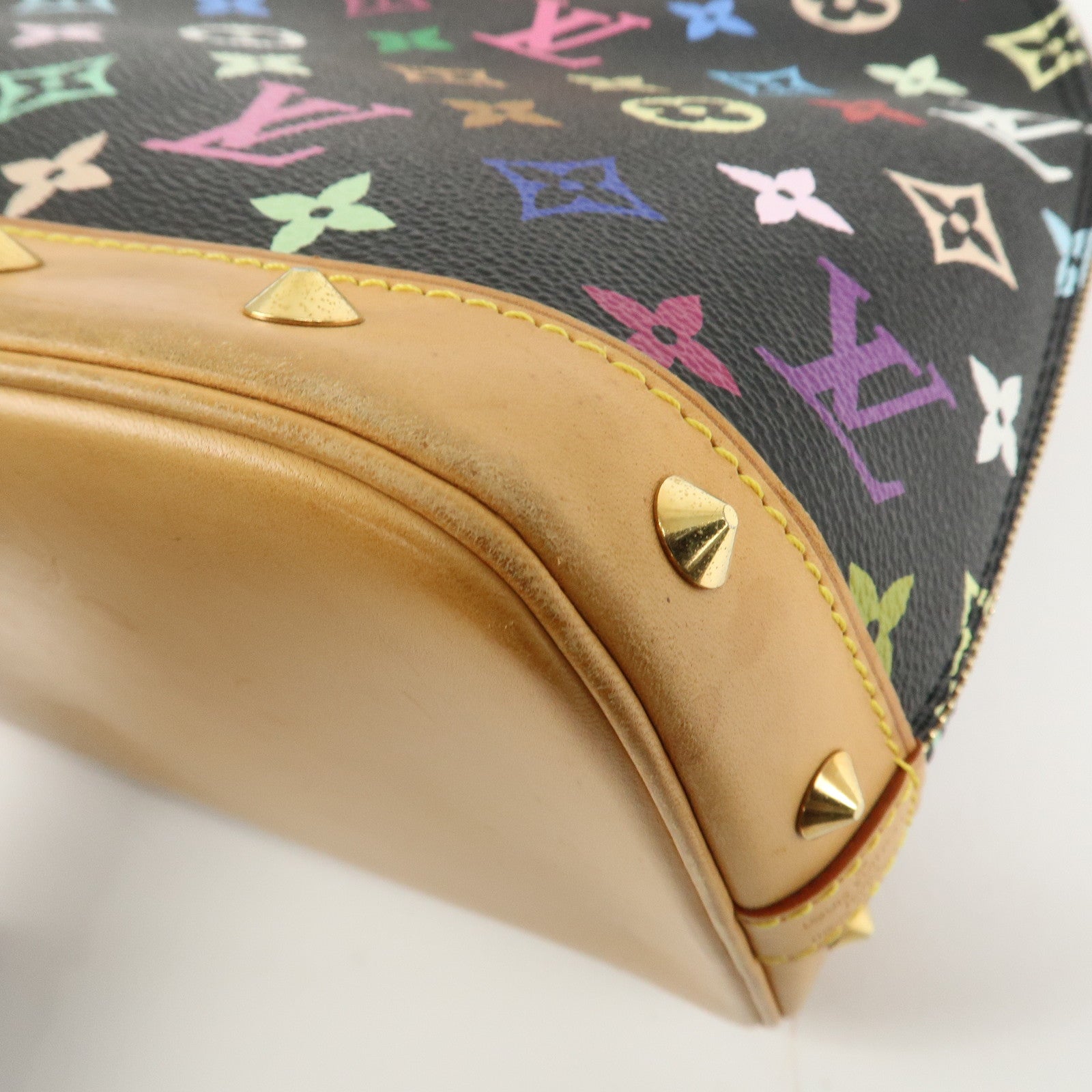 Louis Vuitton Monogram Multicolor Alma Hand Bag Noir M92646 Used