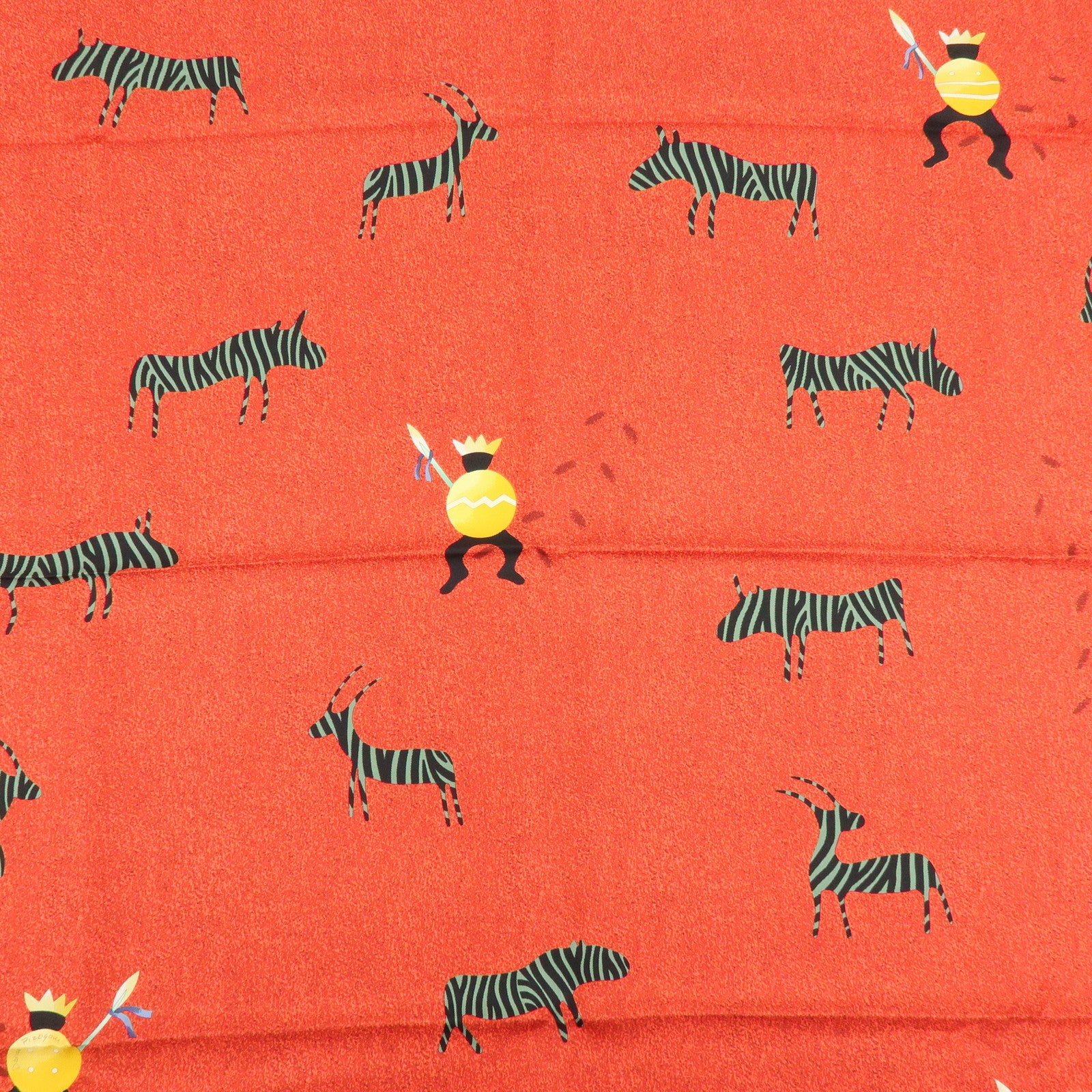 BVLGARI Silk 100% Scarf Zebra Print Red Black