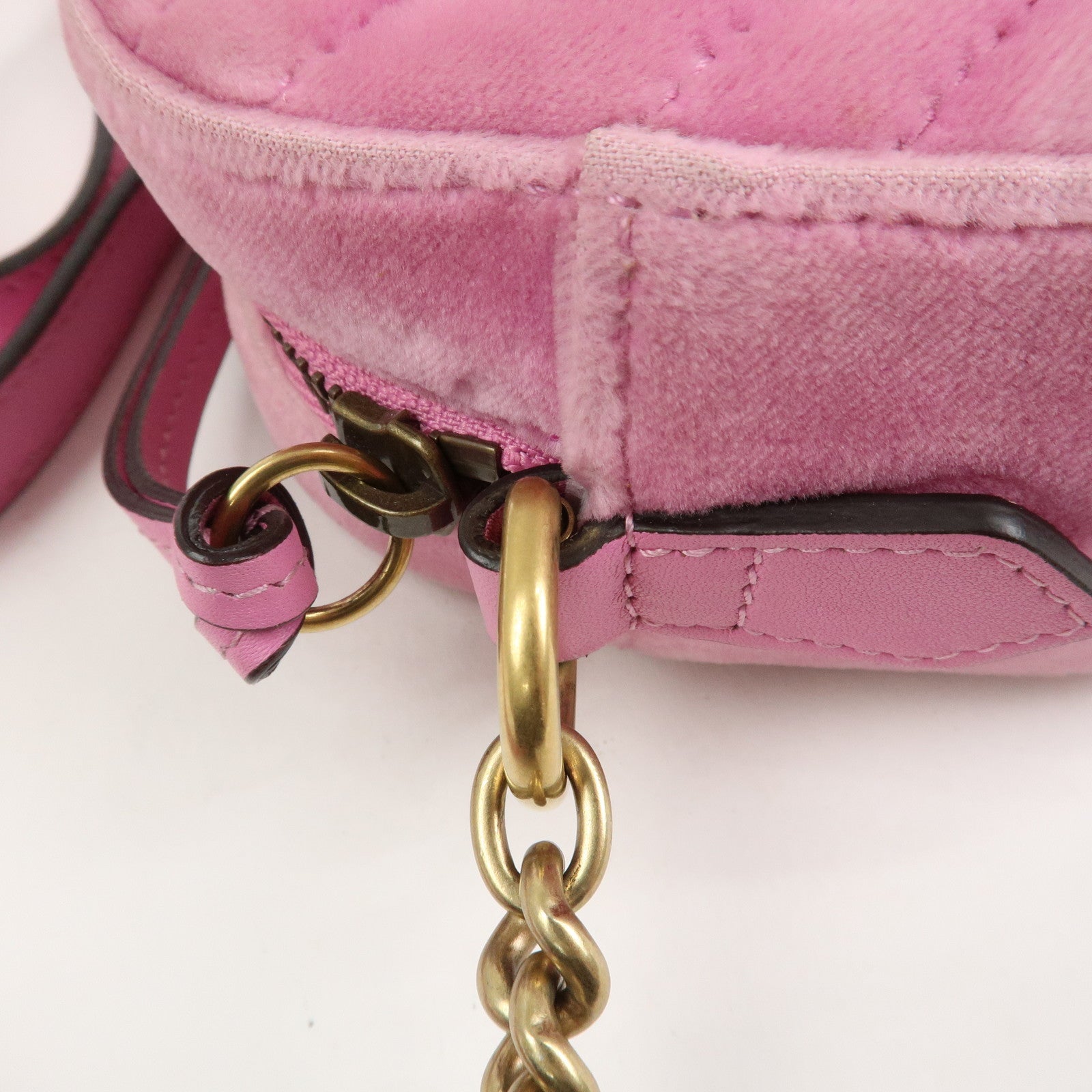 GUCCI GG Marmont Velour Shoulder Bag Corssbody Bag Pink 448065